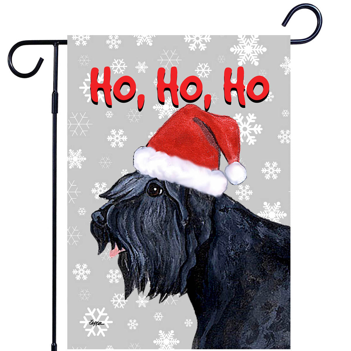 Bouvier Ho Ho Ho Garden Flag