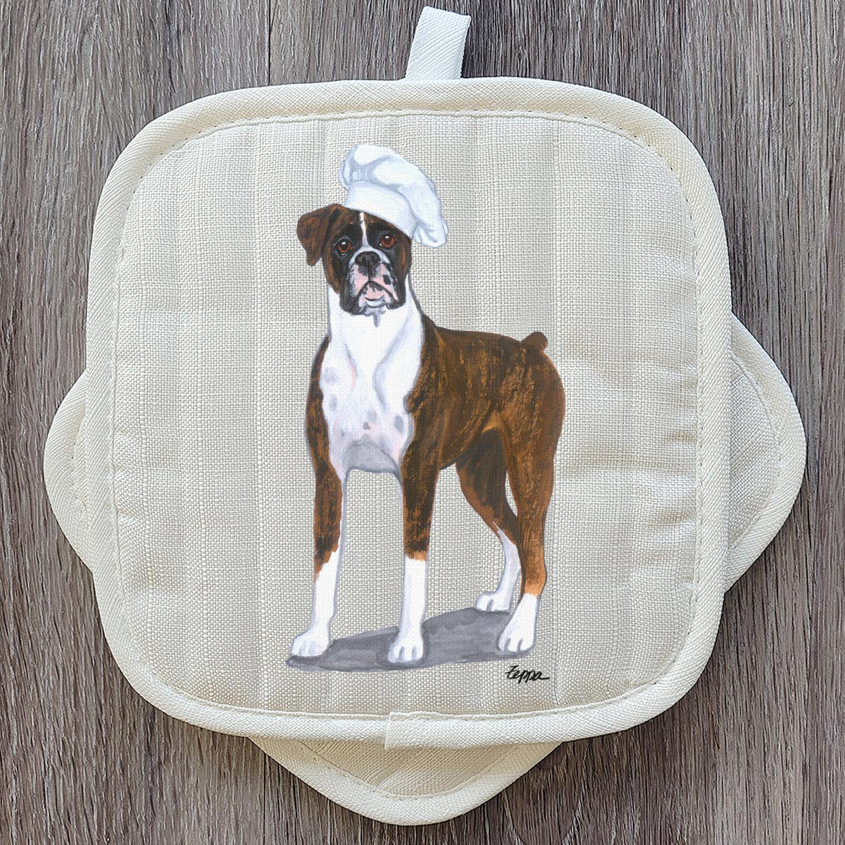 Uncropped Standing Boxer Pot Holders