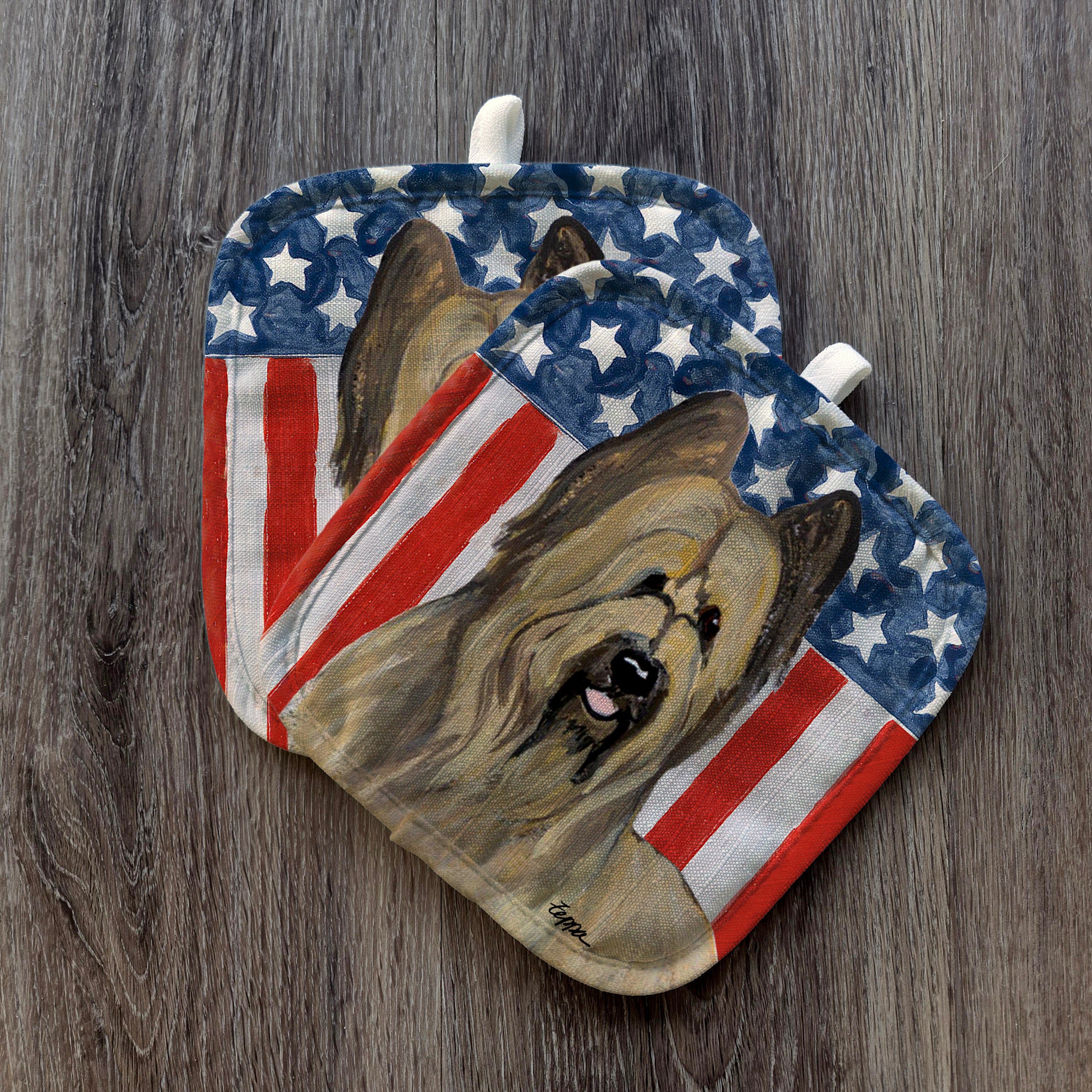 Briard Americana Pot Holder Set
