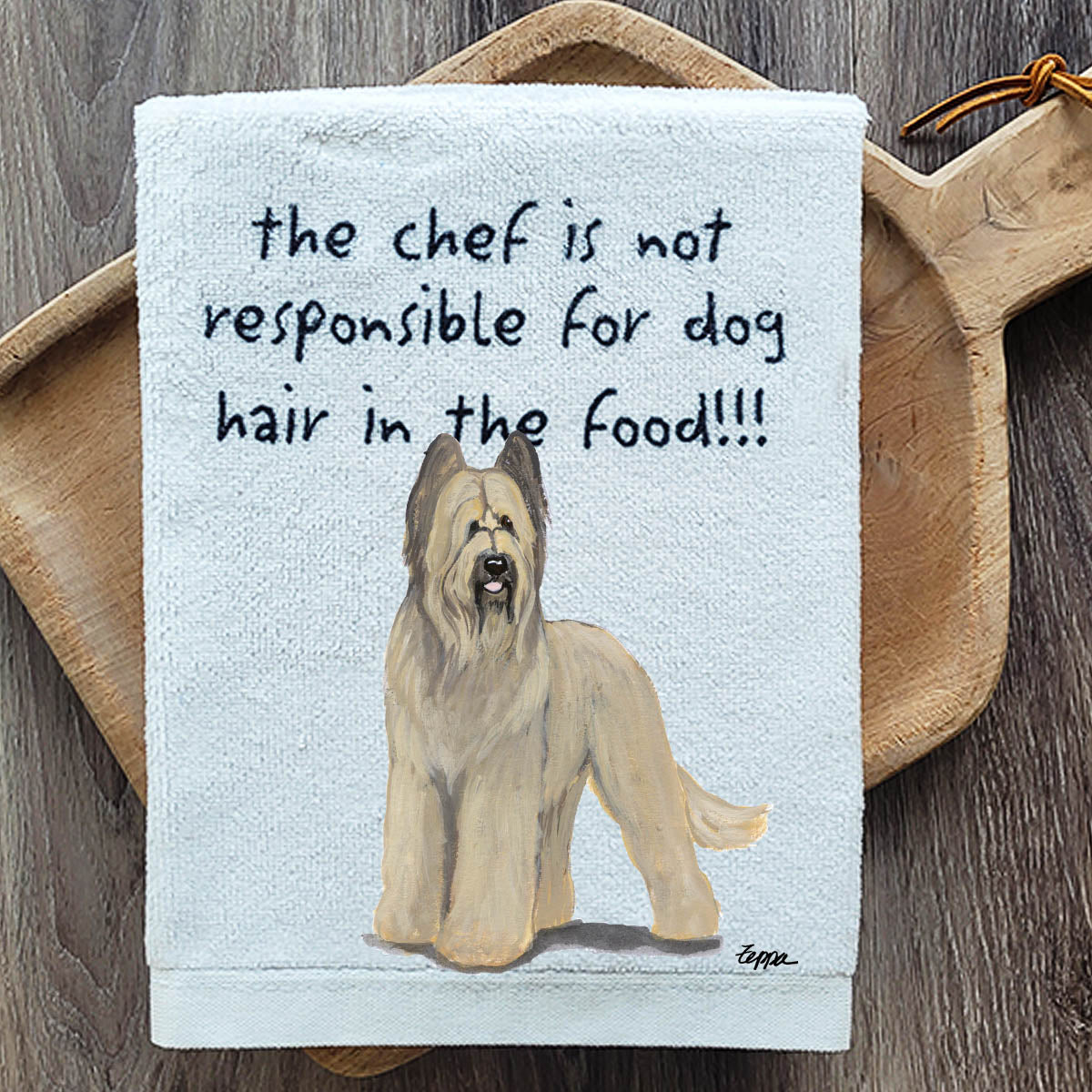 Pawsitively Adorable Briard Kitchen Towel