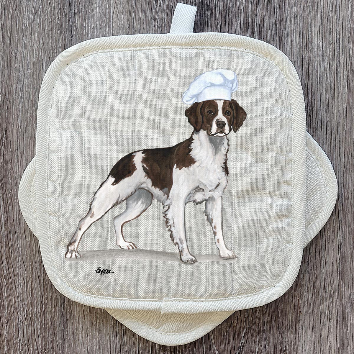 Liver Brittany Pot Holder Set