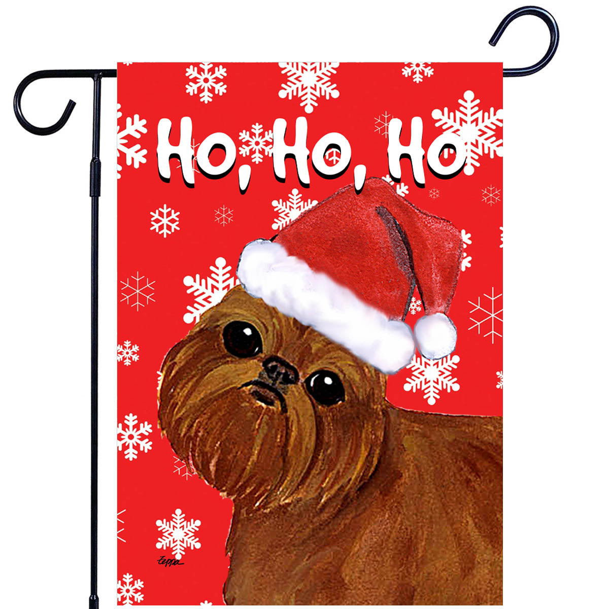 Brussels Griffon Ho Ho Ho Garden Flag