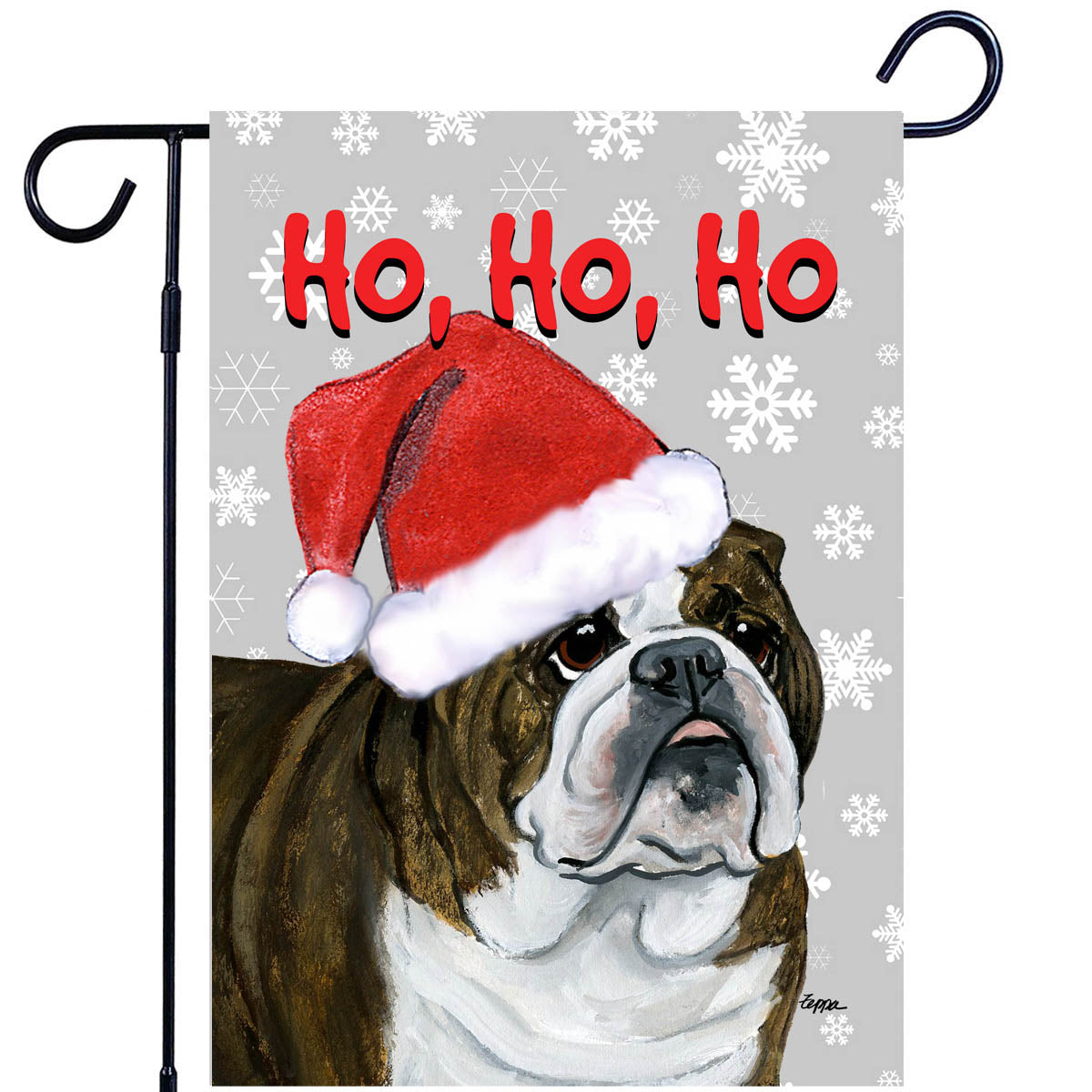 Bulldog Ho Ho Ho Garden Flag