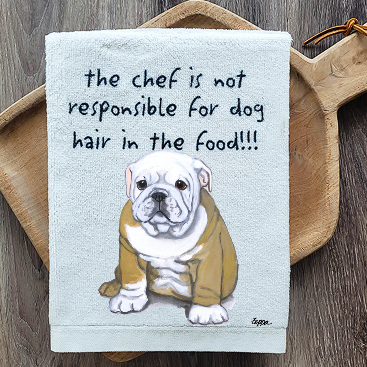 Pawsitively Adorable Bulldog Puppy Kitchen Towel