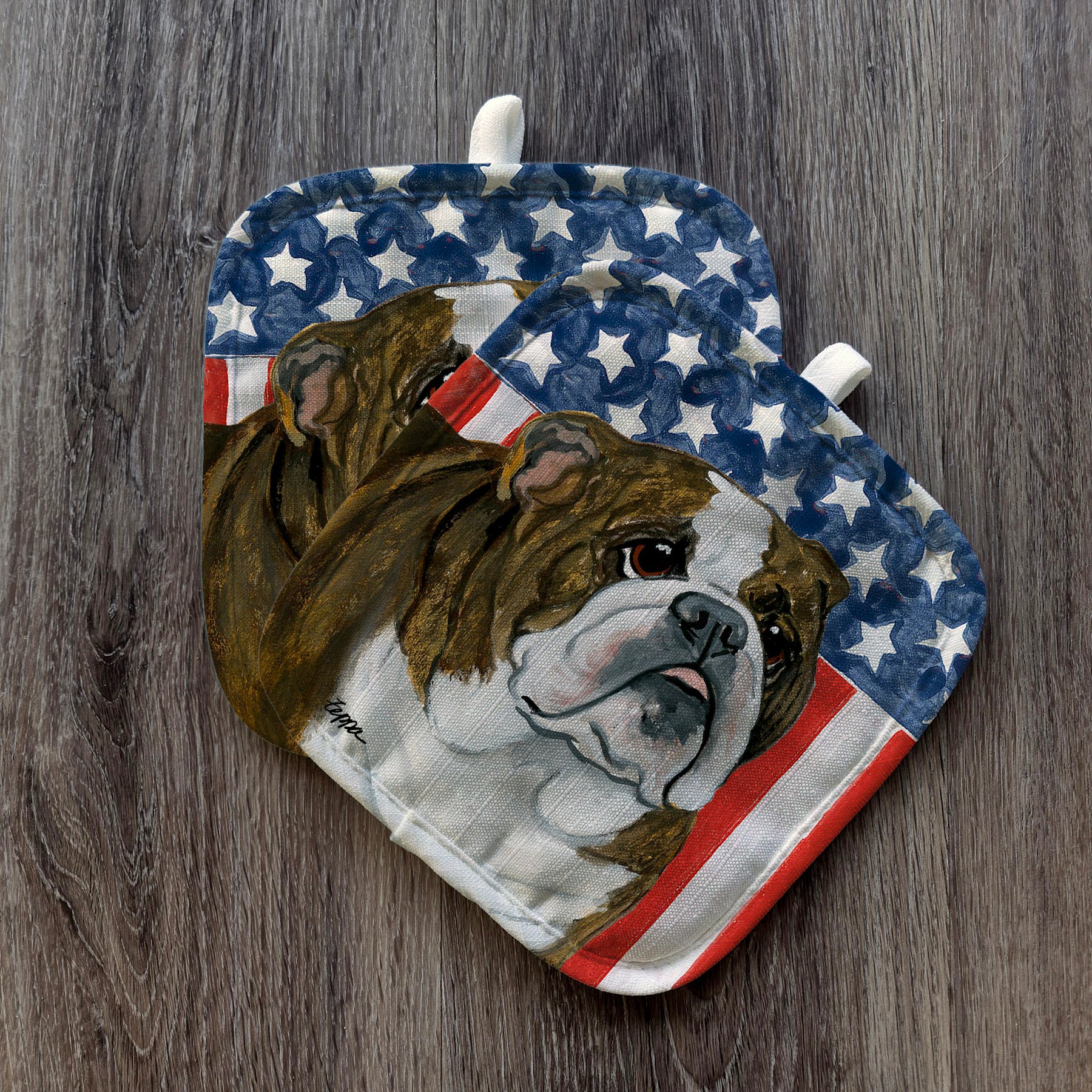Bulldog Americana Pot Holder Set