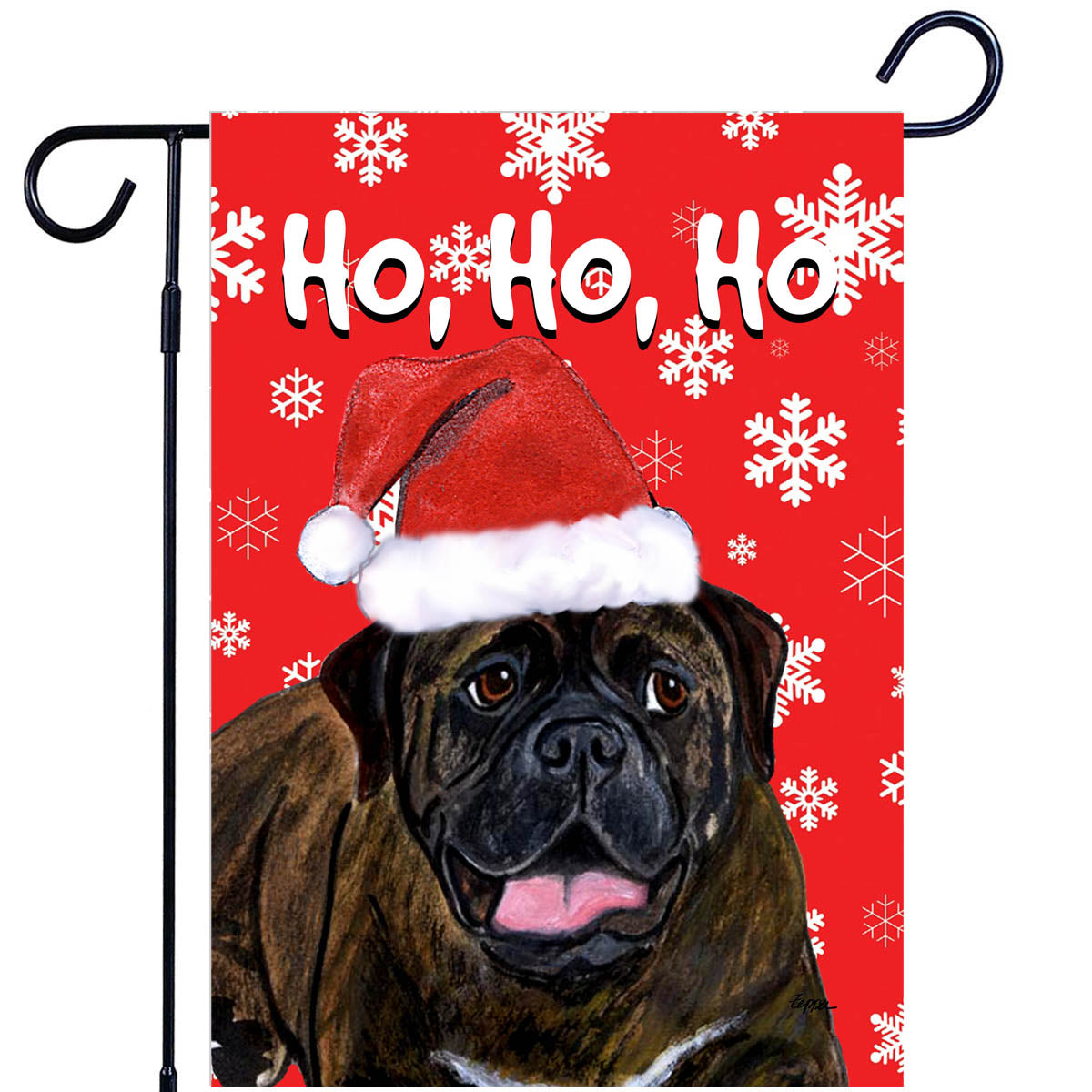 Bullmastiff Ho Ho Ho Garden Flag