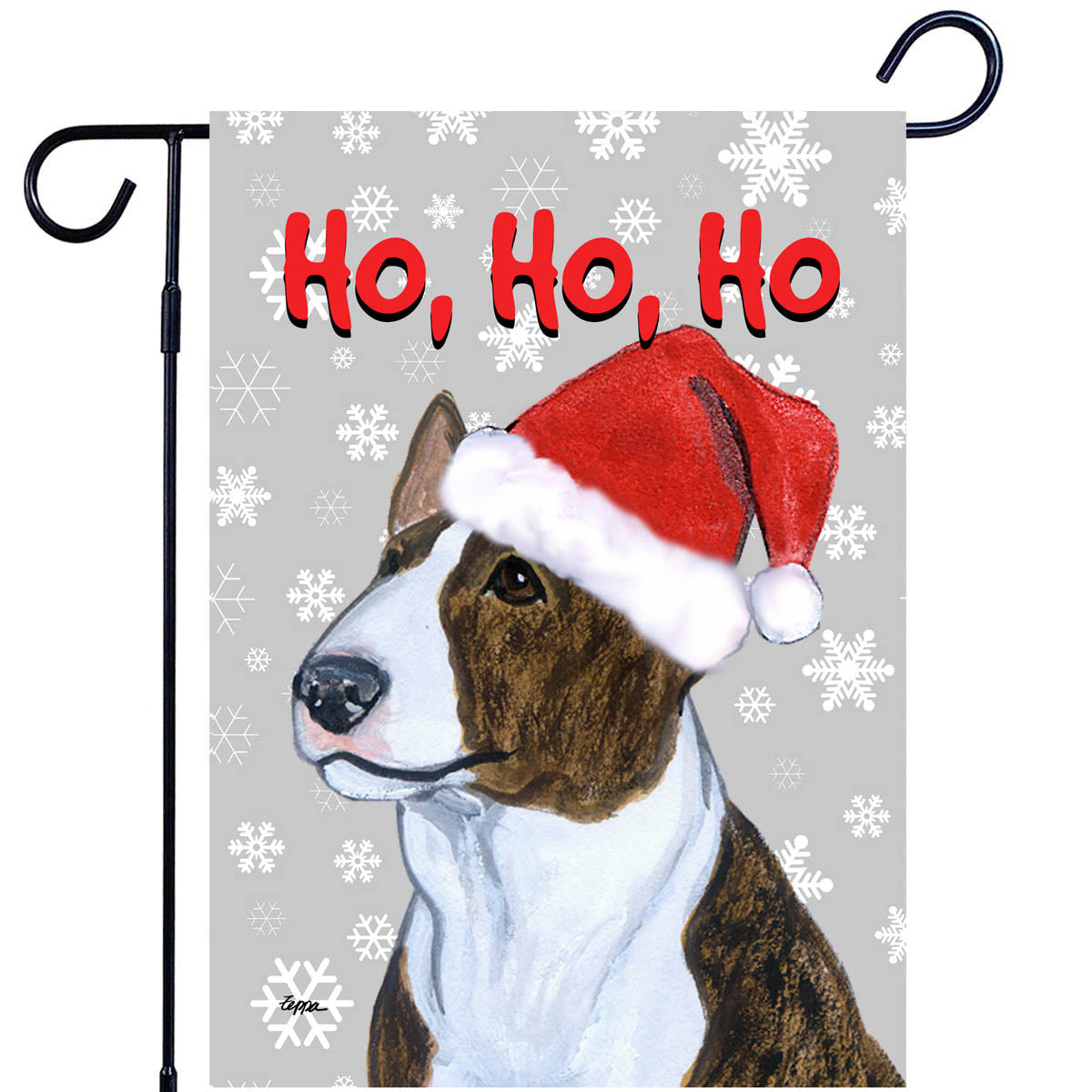 Bull Terrier Ho Ho Ho Garden Flag