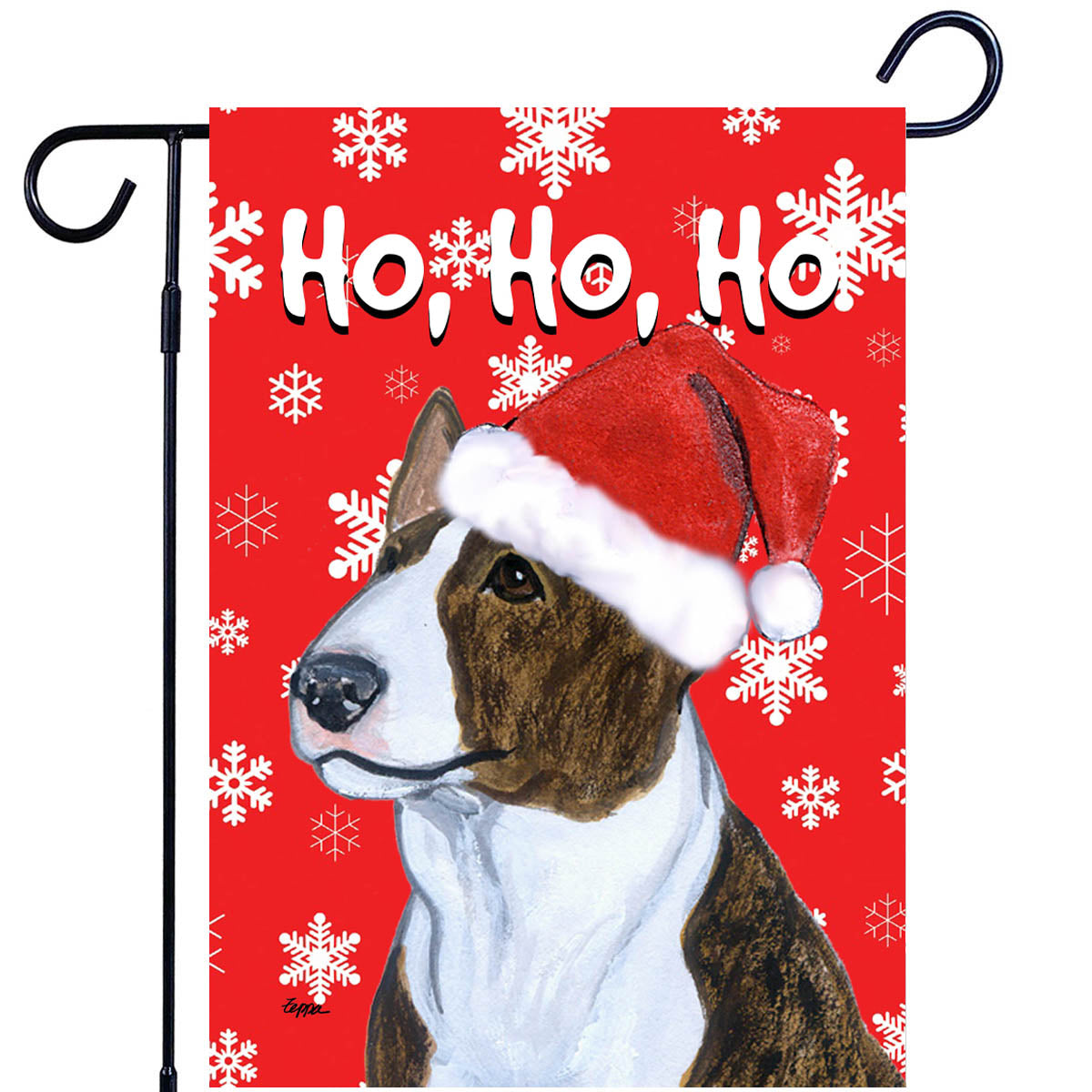 Bull Terrier Ho Ho Ho Garden Flag