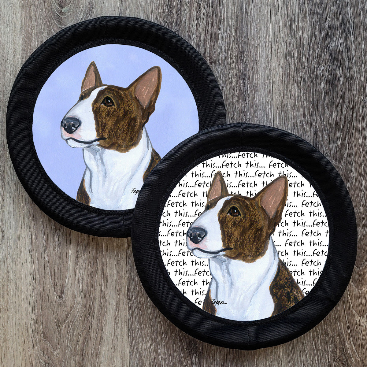 Brindle Bull Terrier FotoFrisby Flying Disk Dog Toy