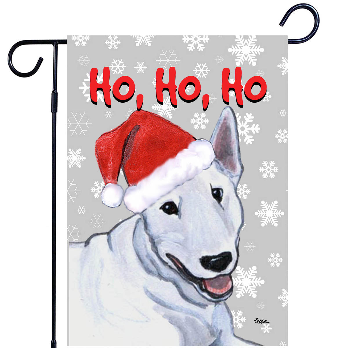 Bull Terrier Ho Ho Ho Garden Flag