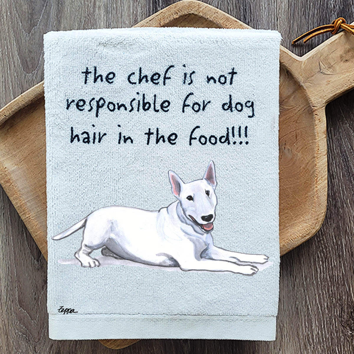 Pawsitively Adorable Bull Terrier Kitchen Towel