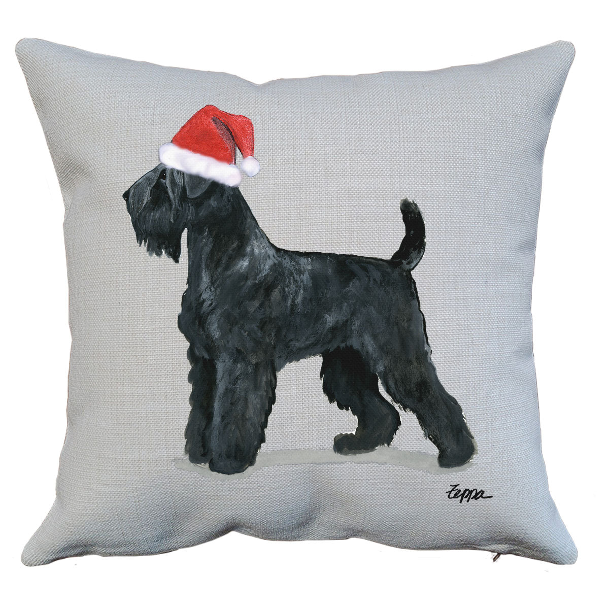 Black Russian Terrier Santa Pillow