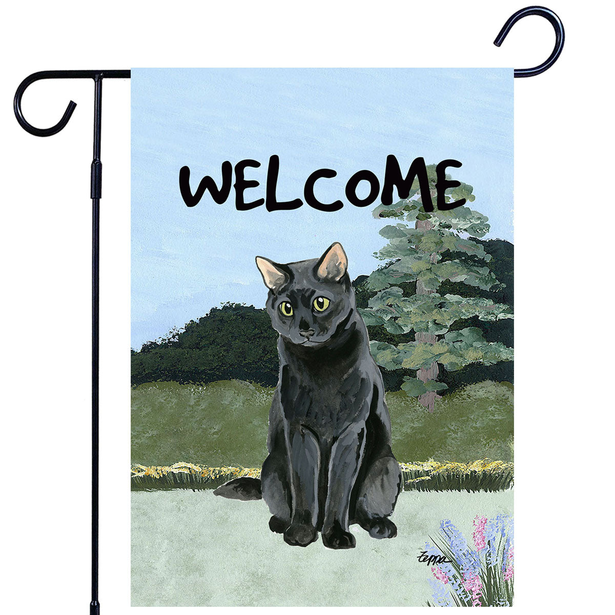 Black Cat Scenic Garden Flag