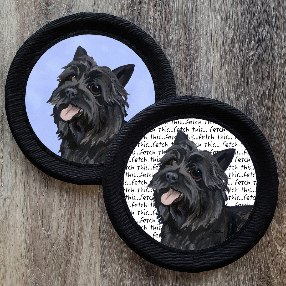 Black Cairn FotoFrisby Flying Disk Dog Toy