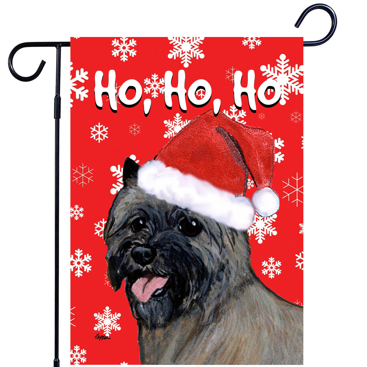 Cairn Terrier Ho Ho Ho Garden Flag