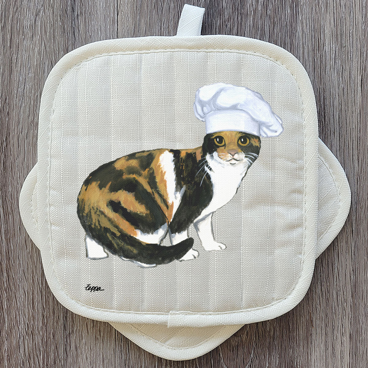 Pot Holder Set with Calico Cat Design