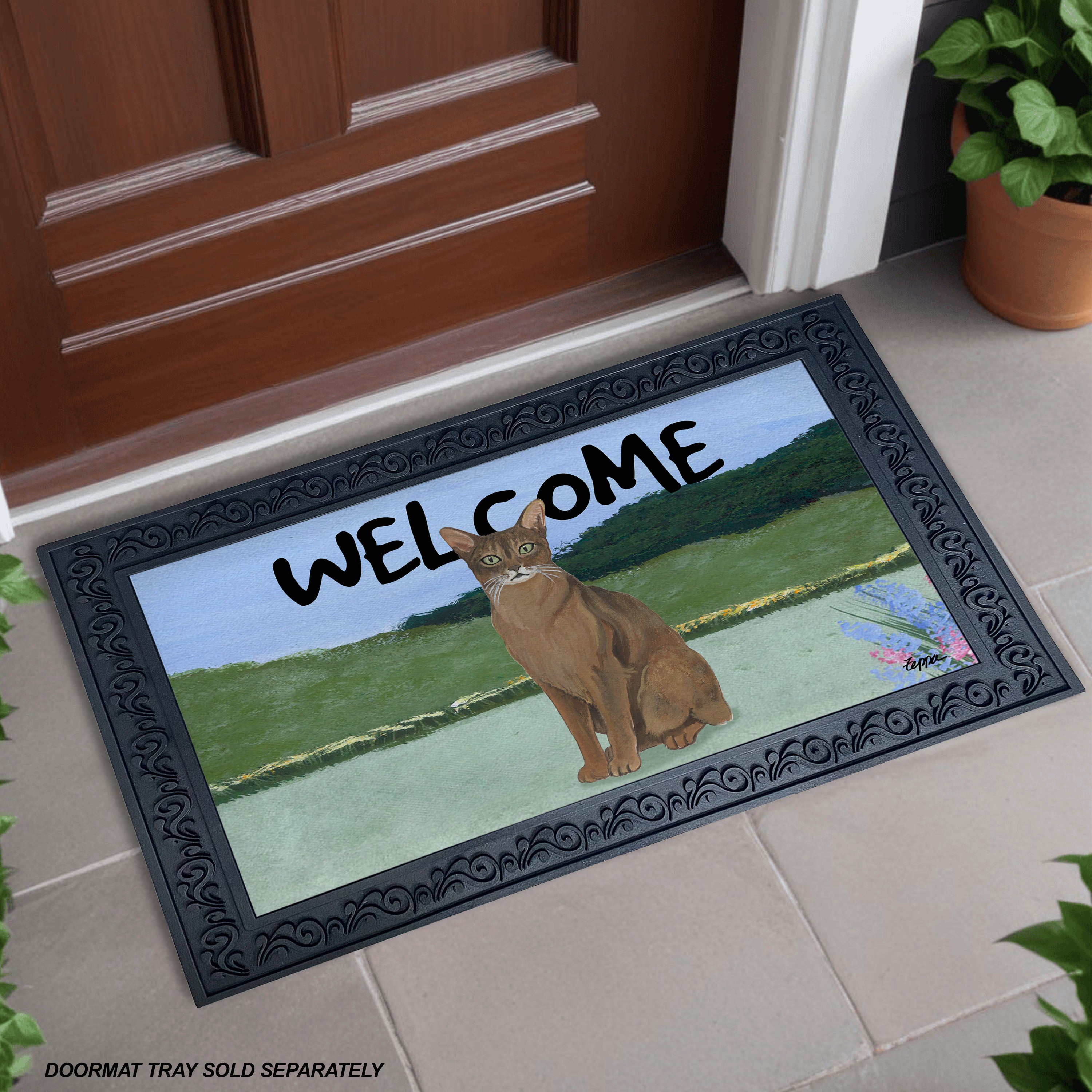 Abyssinian Cat Welcome Mat