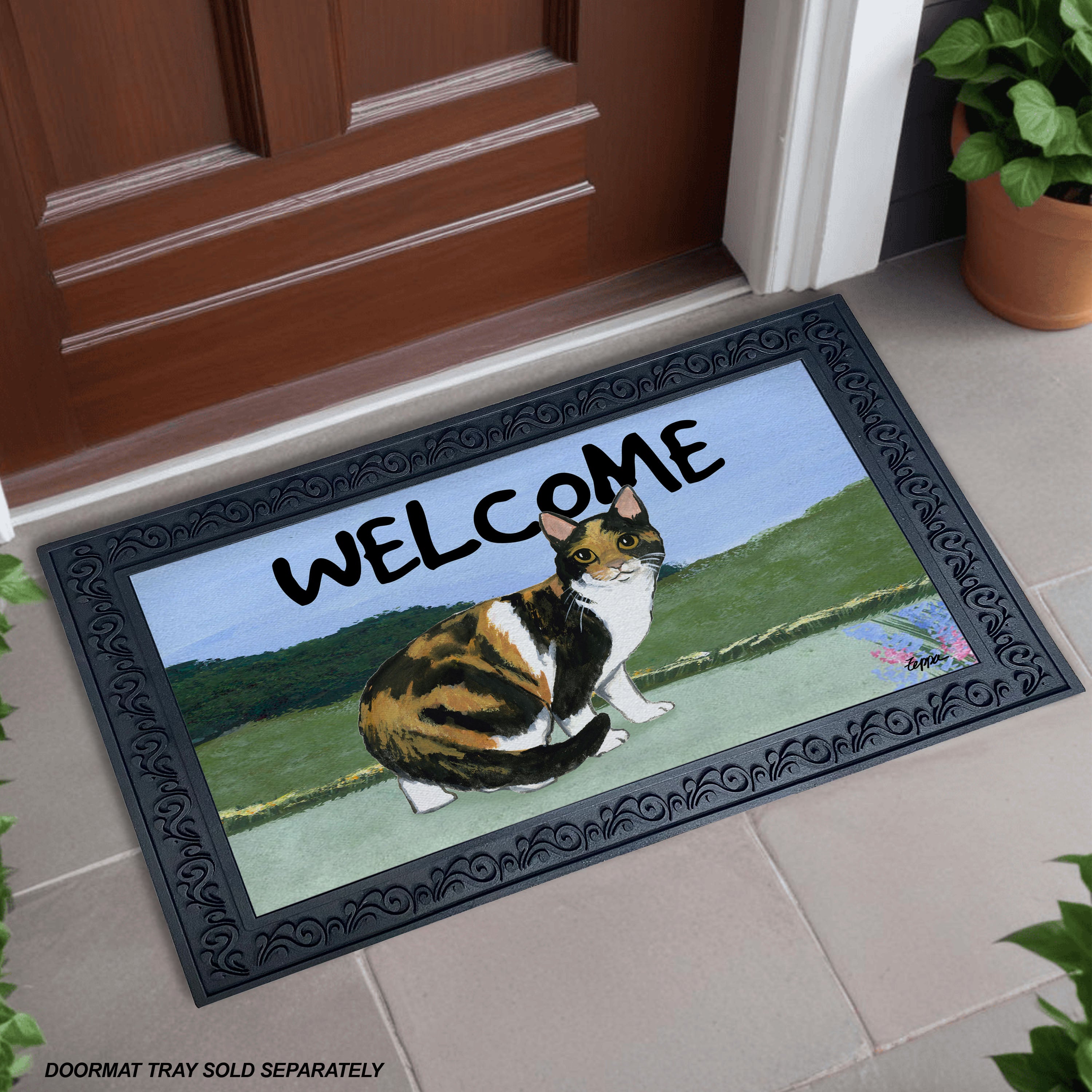 Calico Cat Welcome Mat