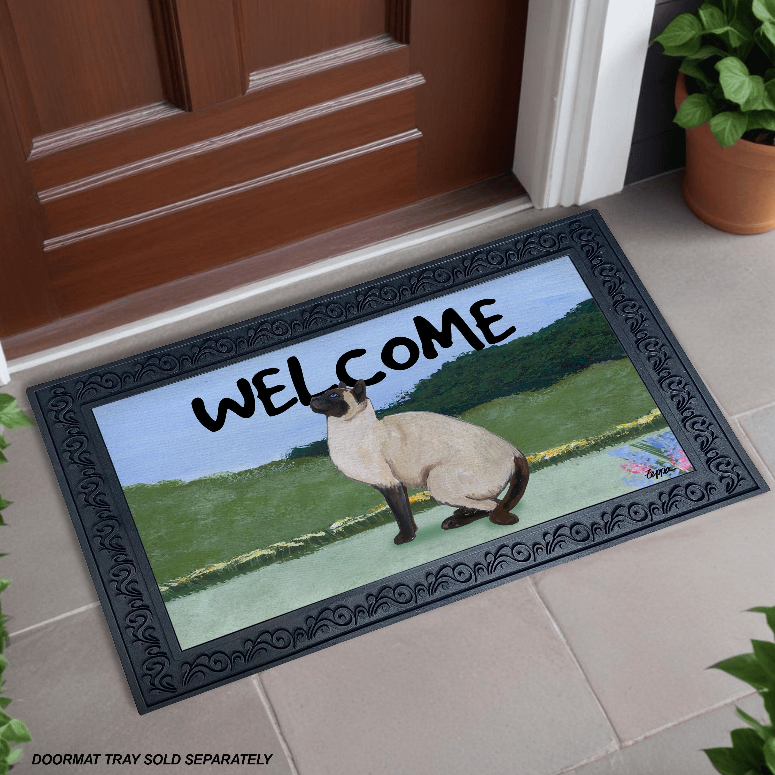 Siamese Cat Welcome Mat