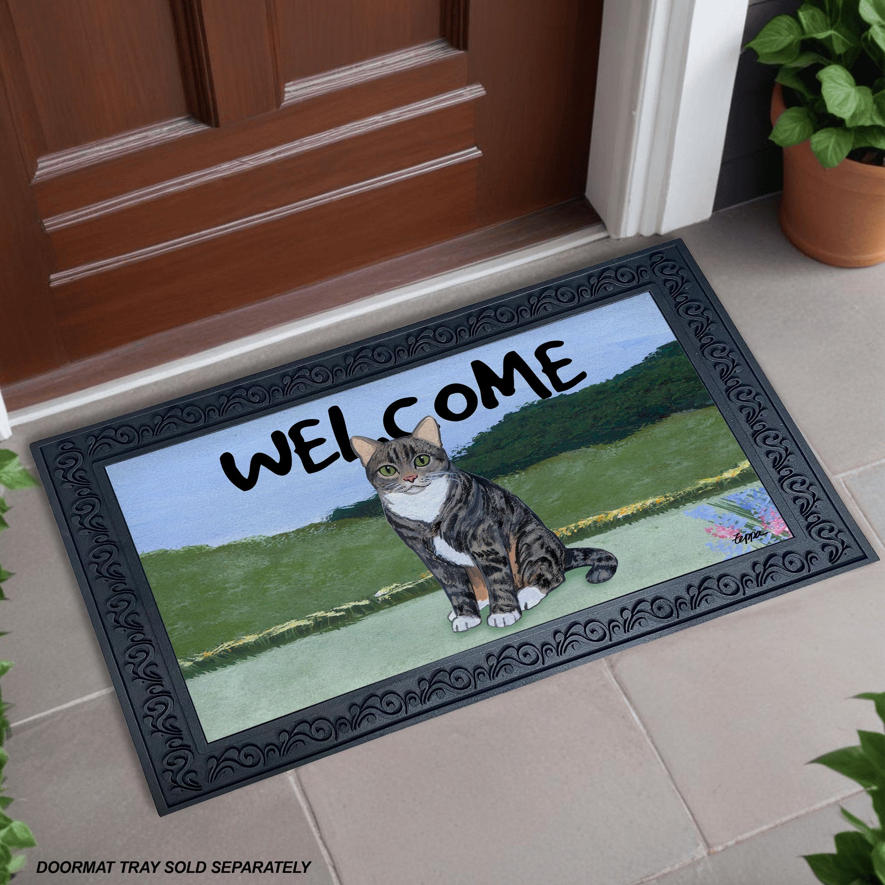 Tabby Cat Welcome Mat