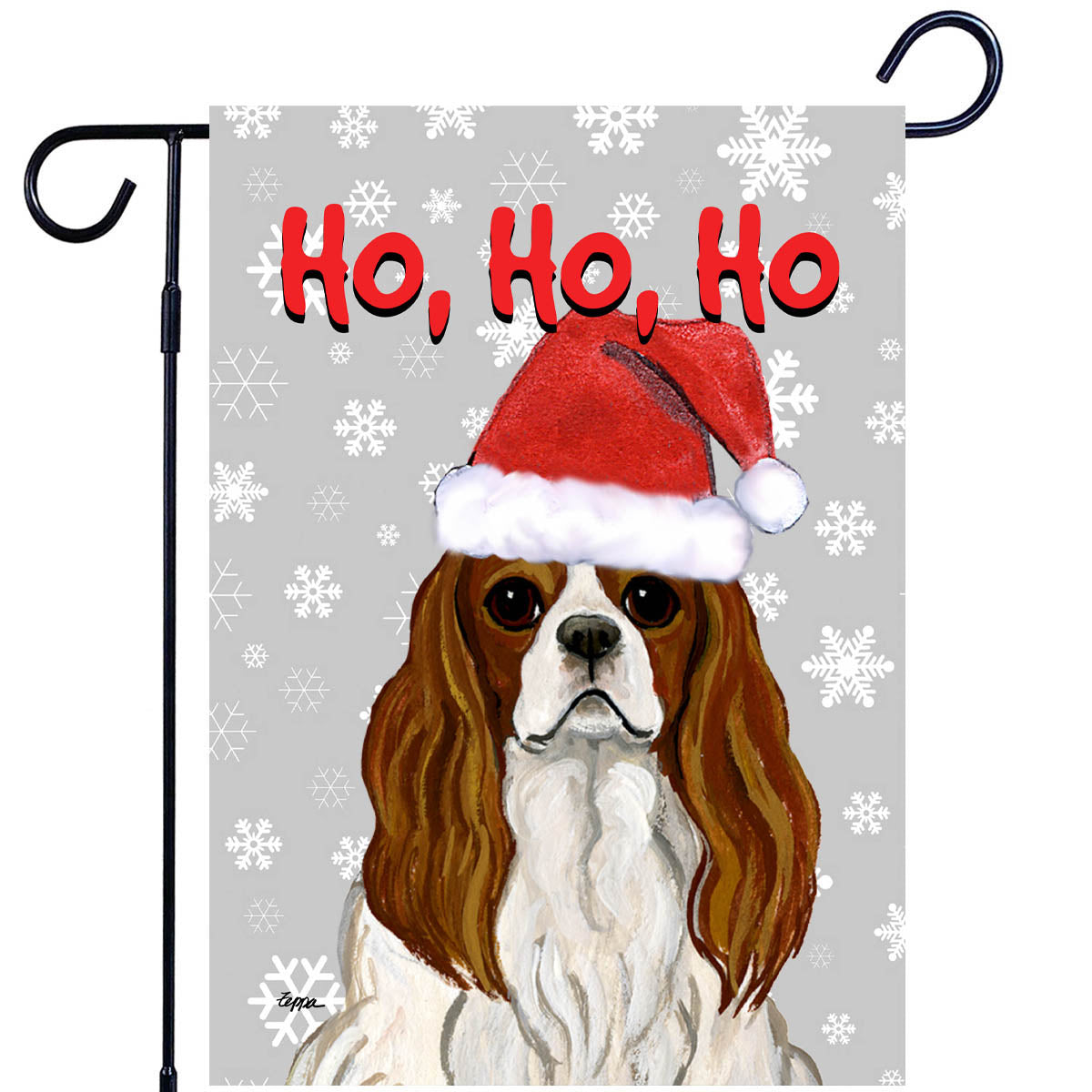 Cavalier King Charles Spaniel Ho Ho Ho Garden Flag