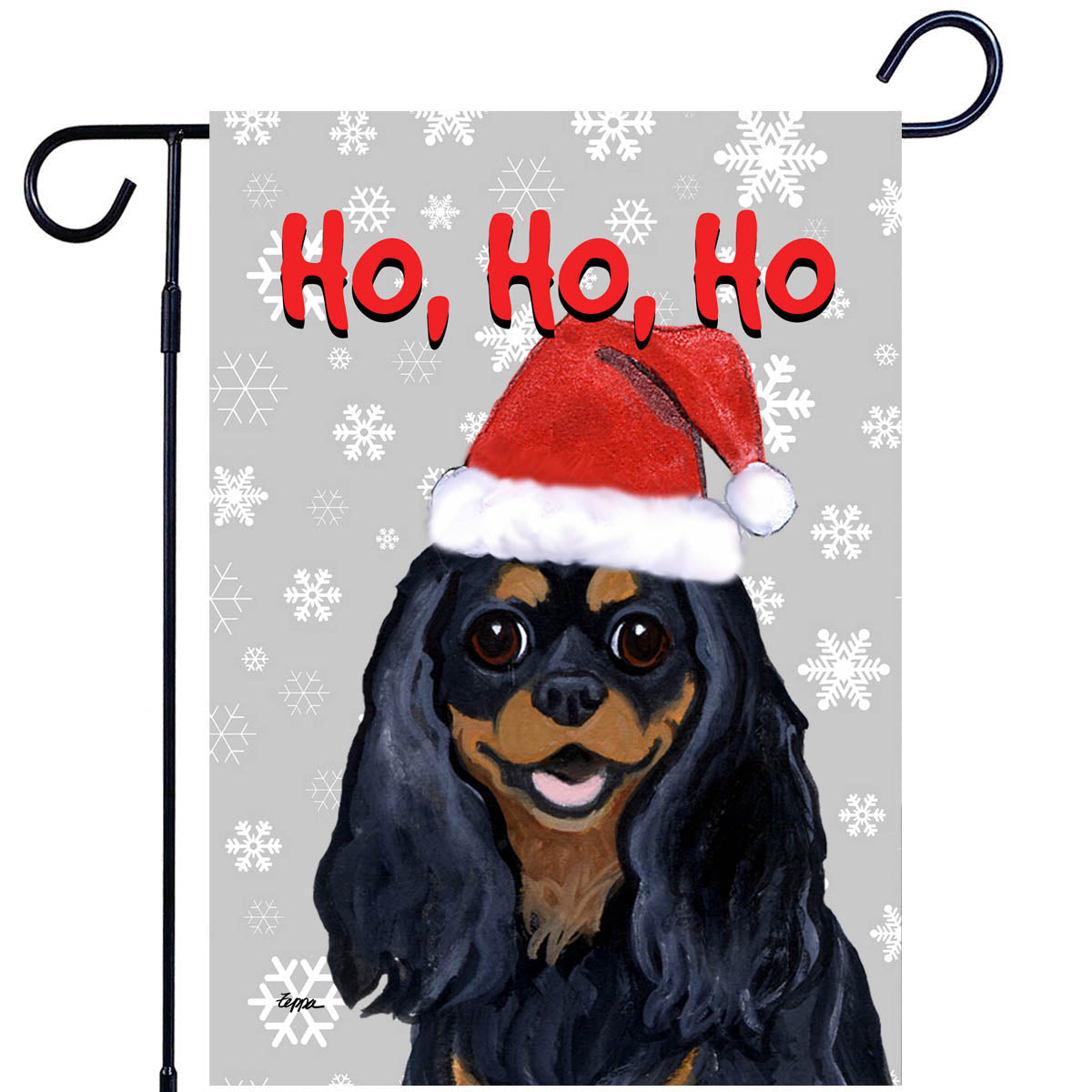 Cavalier King Charles Spaniel Ho Ho Ho Garden Flag