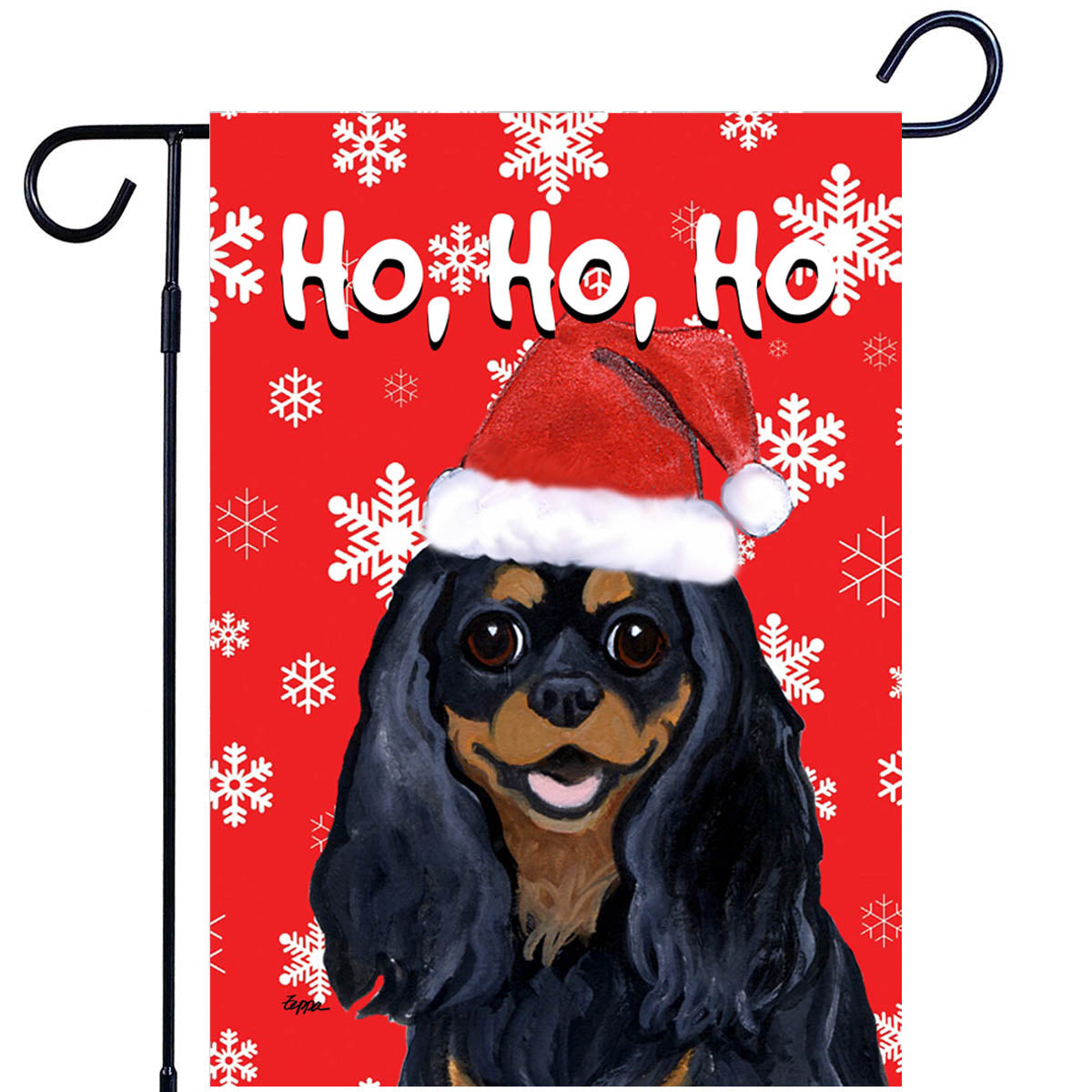 Cavalier King Charles Spaniel Ho Ho Ho Garden Flag