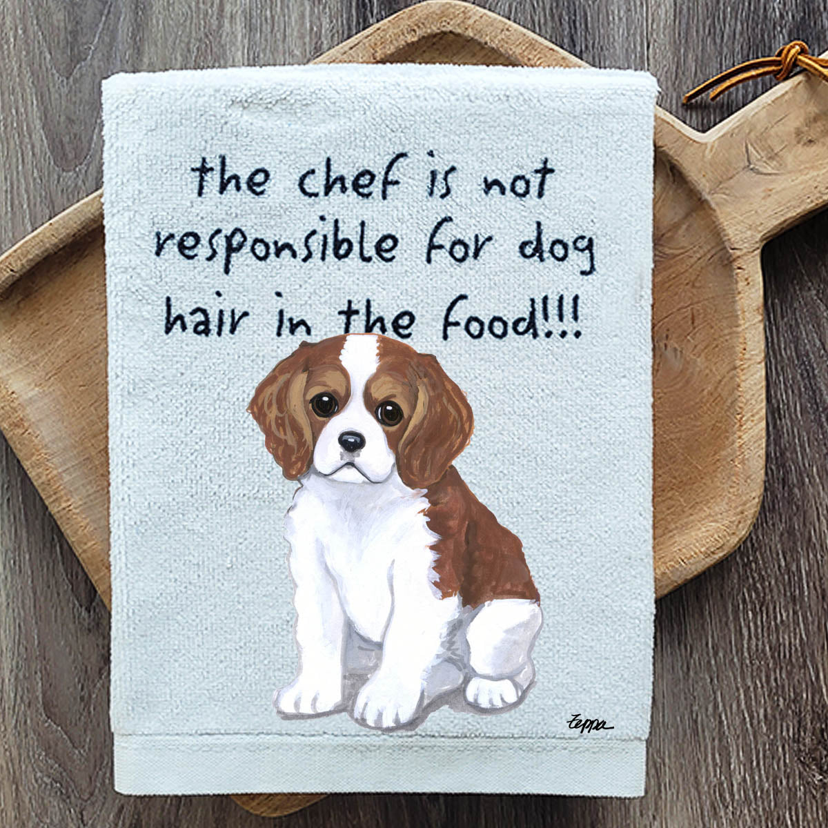 Pawsitively Adorable Cavalier King Charles Spaniel Puppy Kitchen Towel