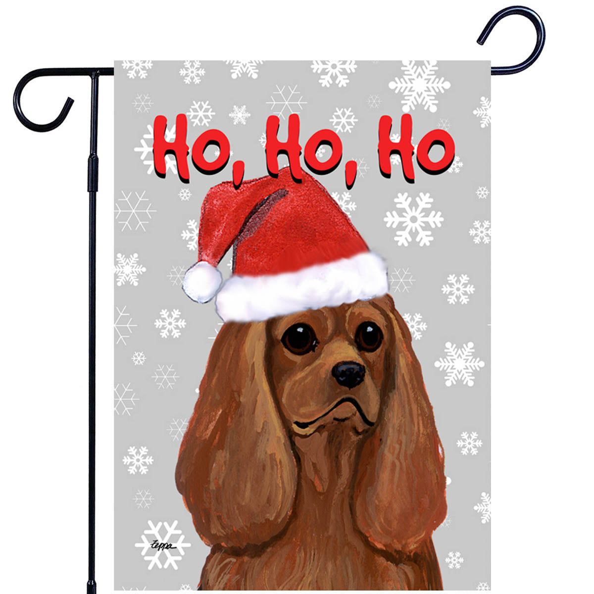 Cavalier King Charles Spaniel Ho Ho Ho Garden Flag