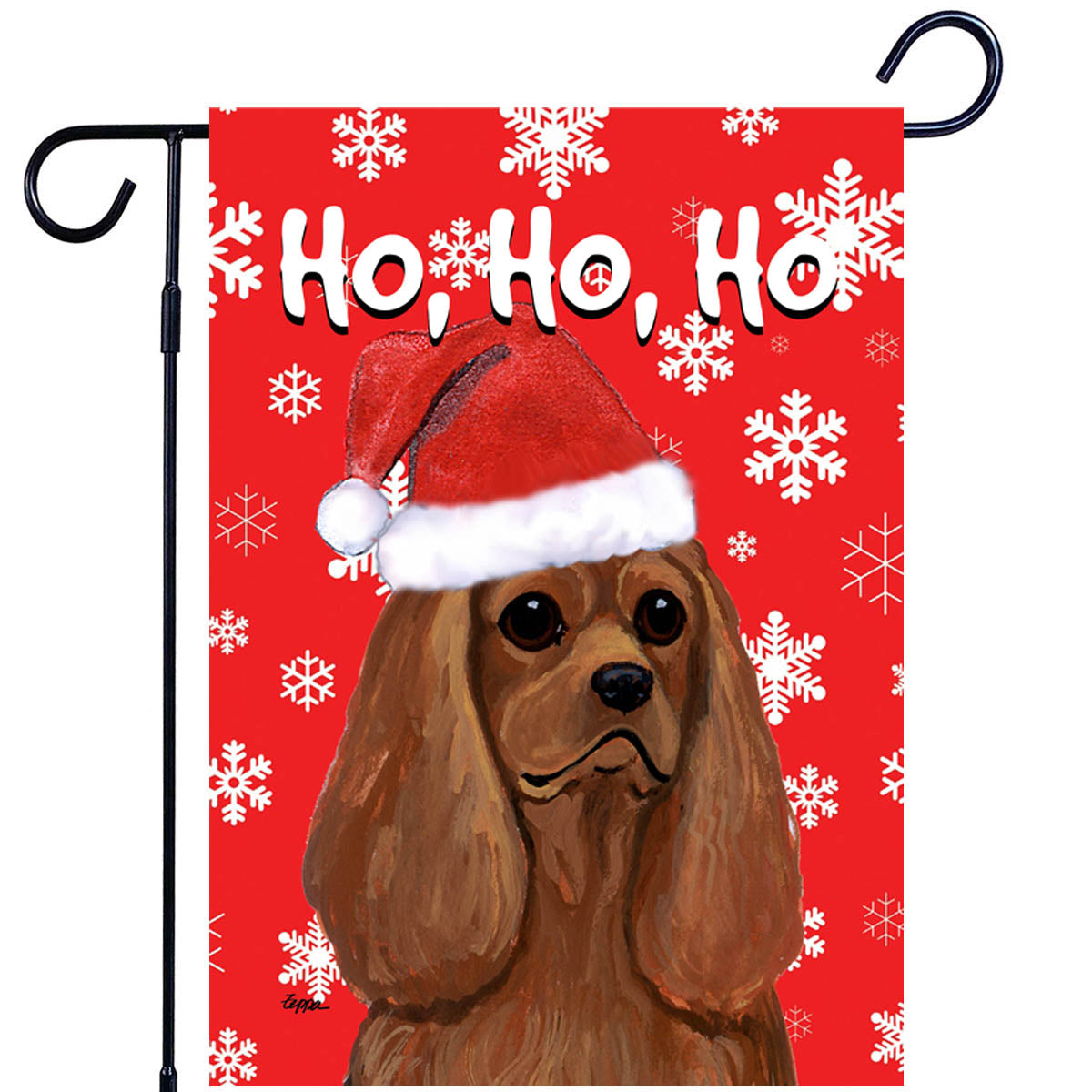 Cavalier King Charles Spaniel Ho Ho Ho Garden Flag