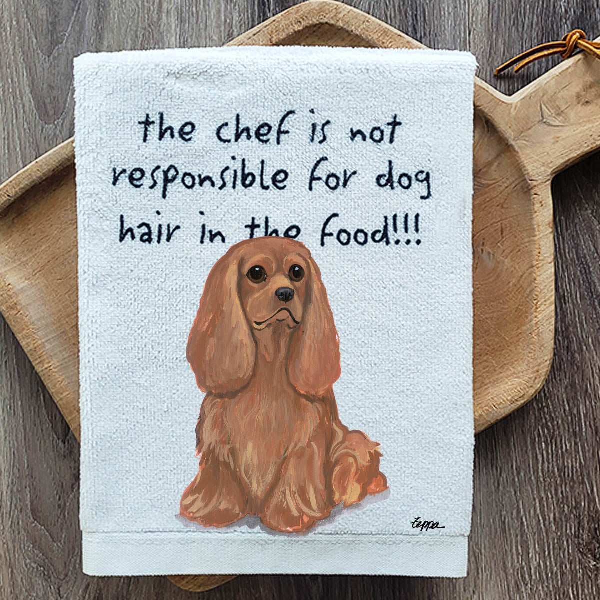 Pawsitively Adorable Ruby Cavalier King Charles Spaniel Kitchen Towel