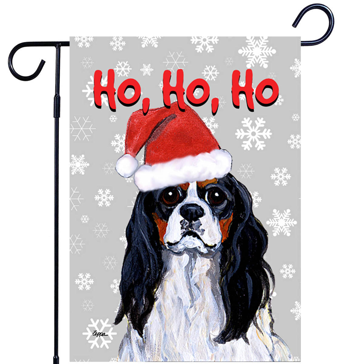 Cavalier King Charles Spaniel Ho Ho Ho Garden Flag