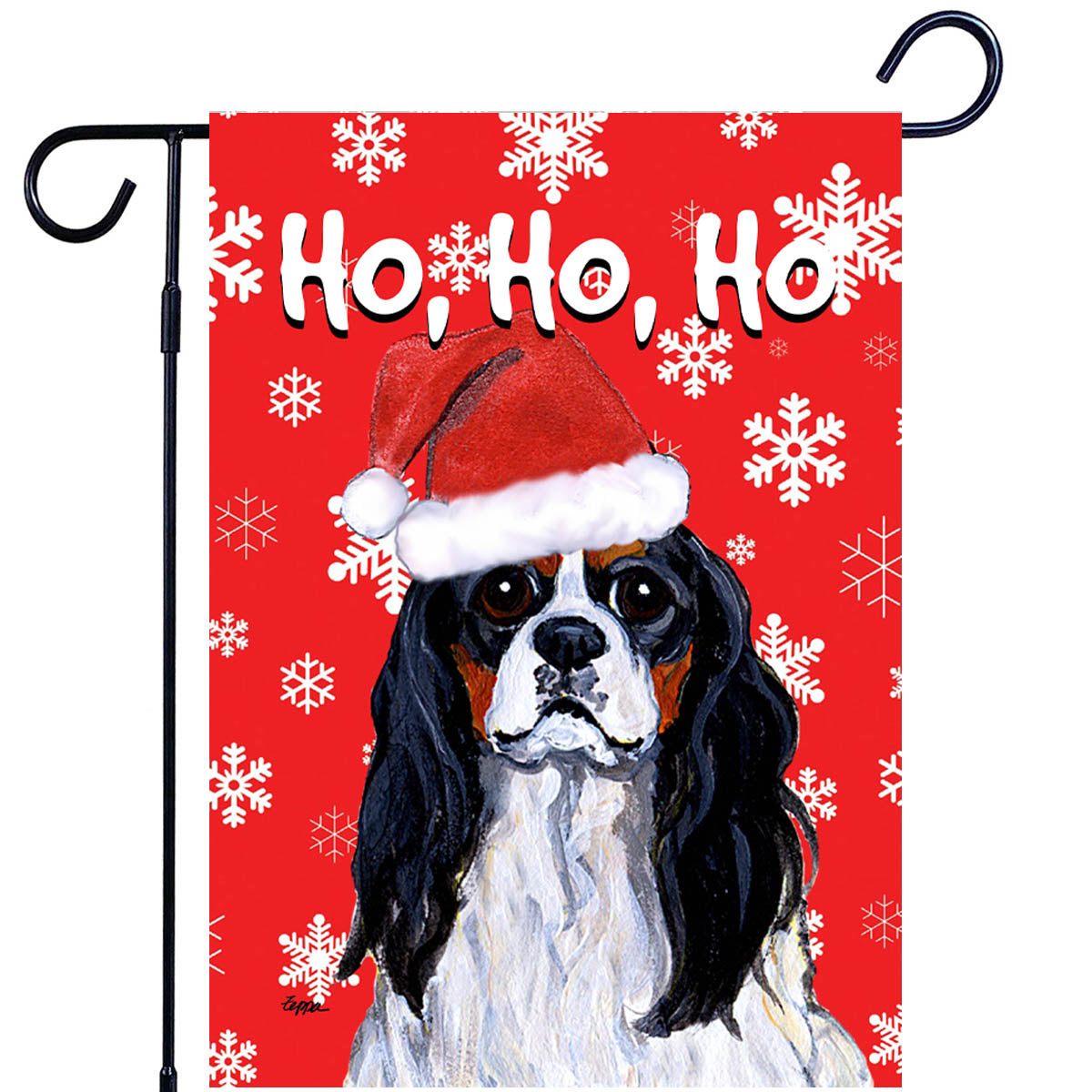 Cavalier King Charles Spaniel Ho Ho Ho Garden Flag