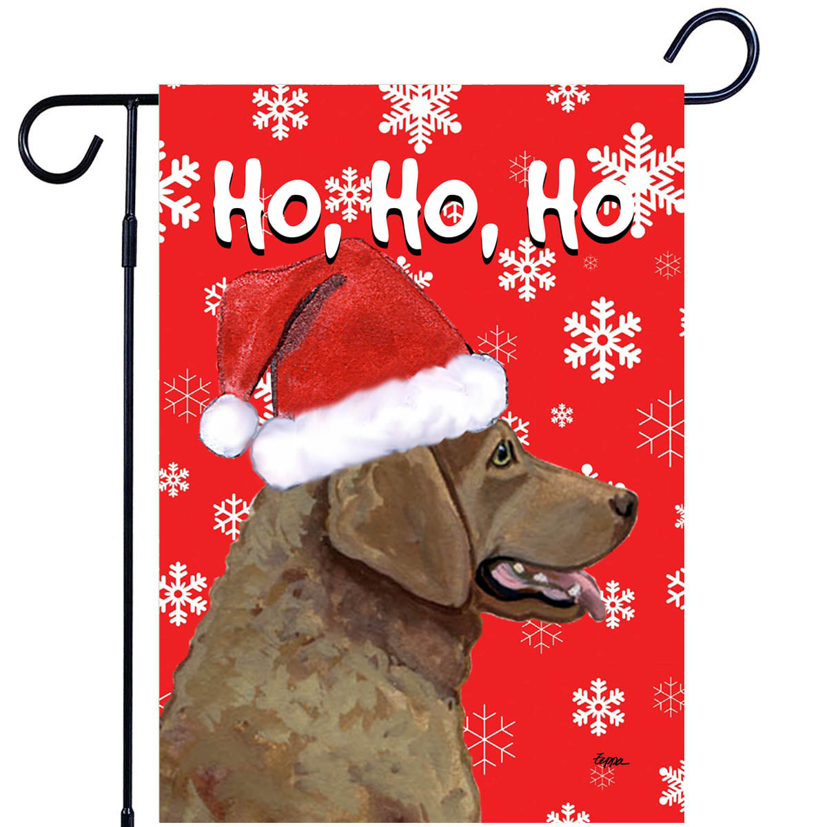 Chesapeake Bay Retriever Ho Ho Ho Garden Flag