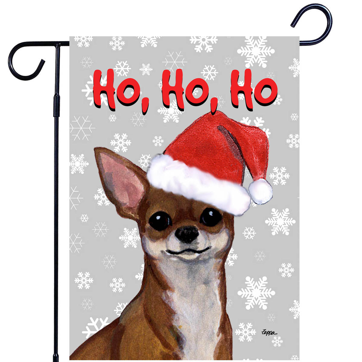 Chihuahua Ho Ho Ho Garden Flag