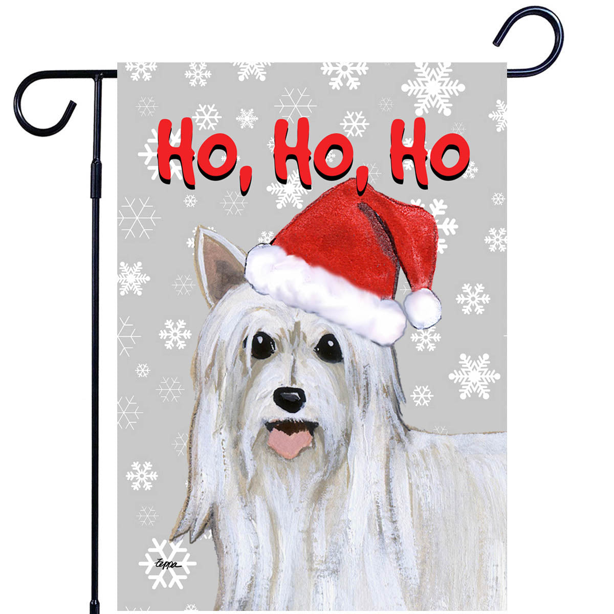 Chinese Crested Ho Ho Ho Garden Flag