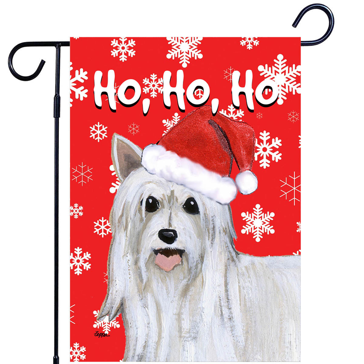 Chinese Crested Ho Ho Ho Garden Flag