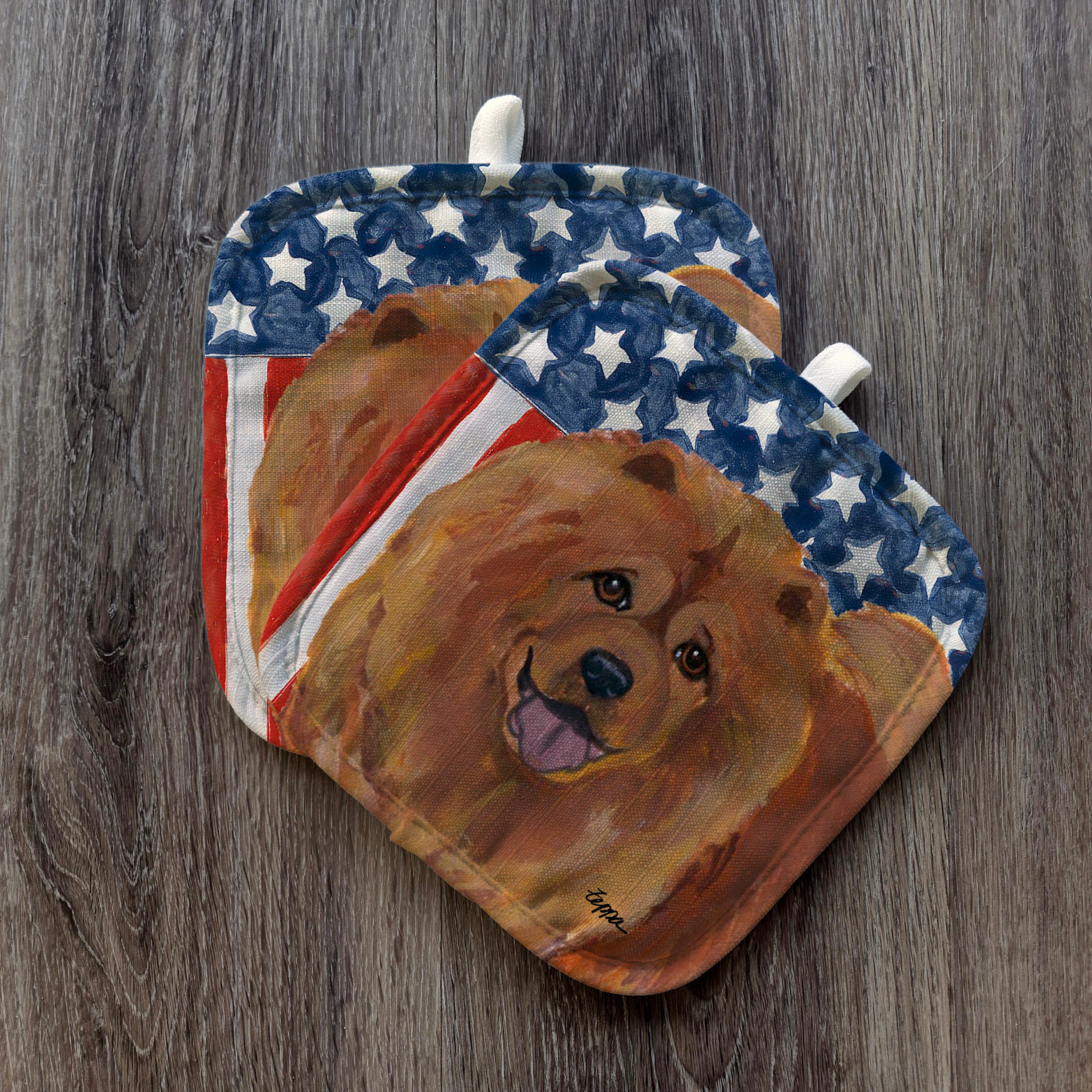 Chow Chow Americana Pot Holder Set