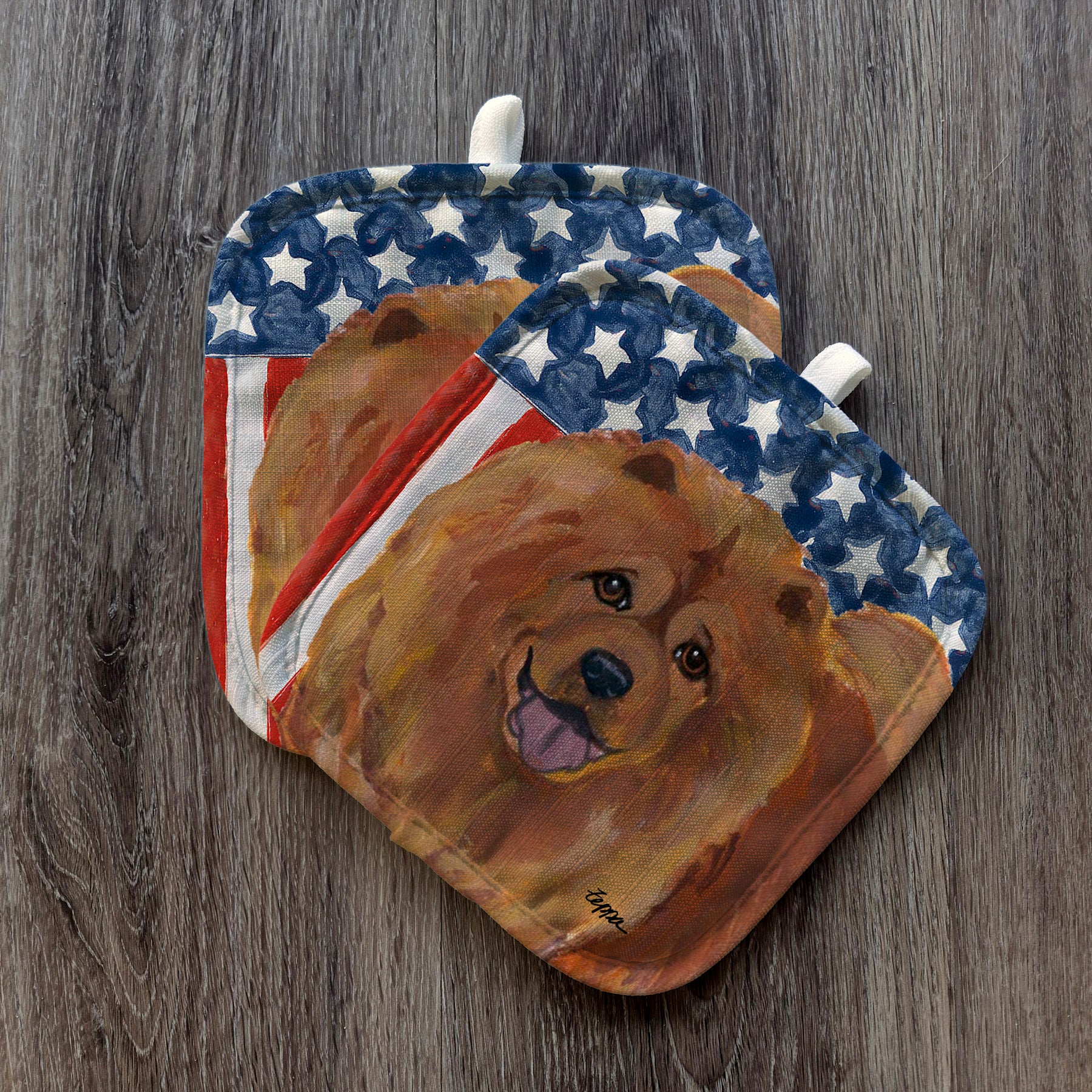Chow Chow Americana Pot Holder Set