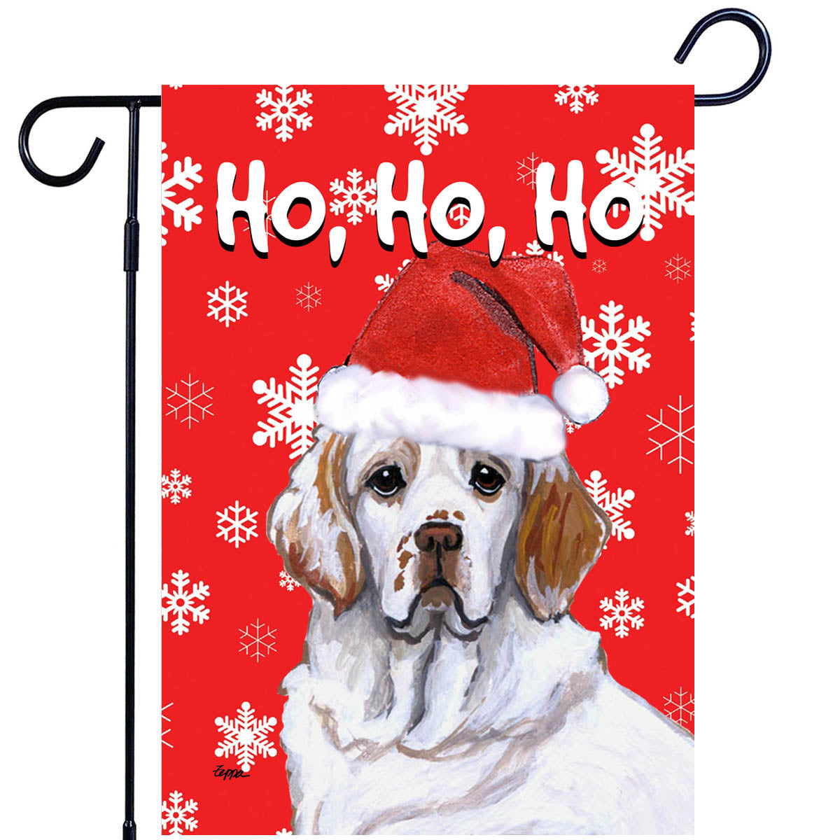 Clumber Spaniel Ho Ho Ho Garden Flag