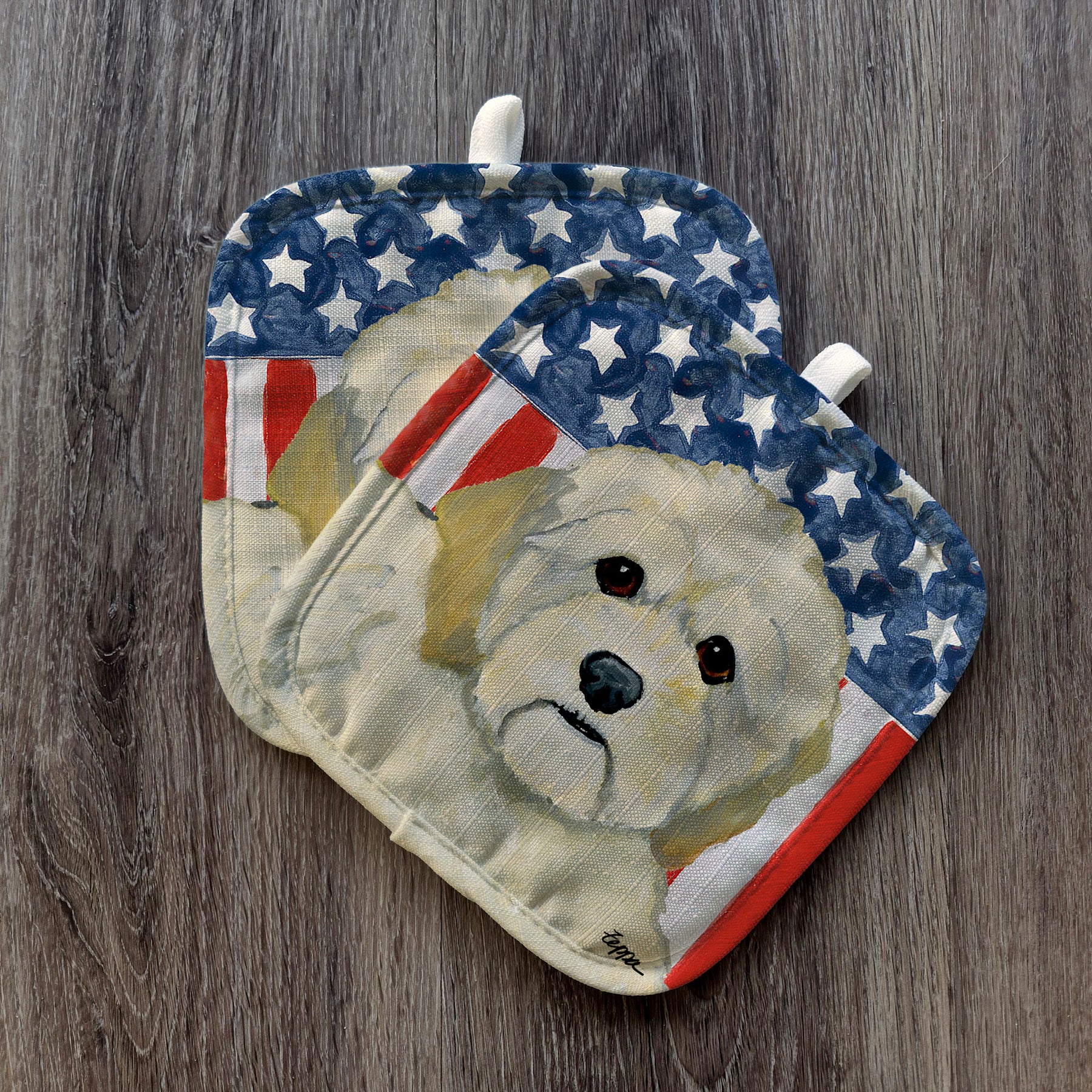 Cockapoo Americana Pot Holder Set