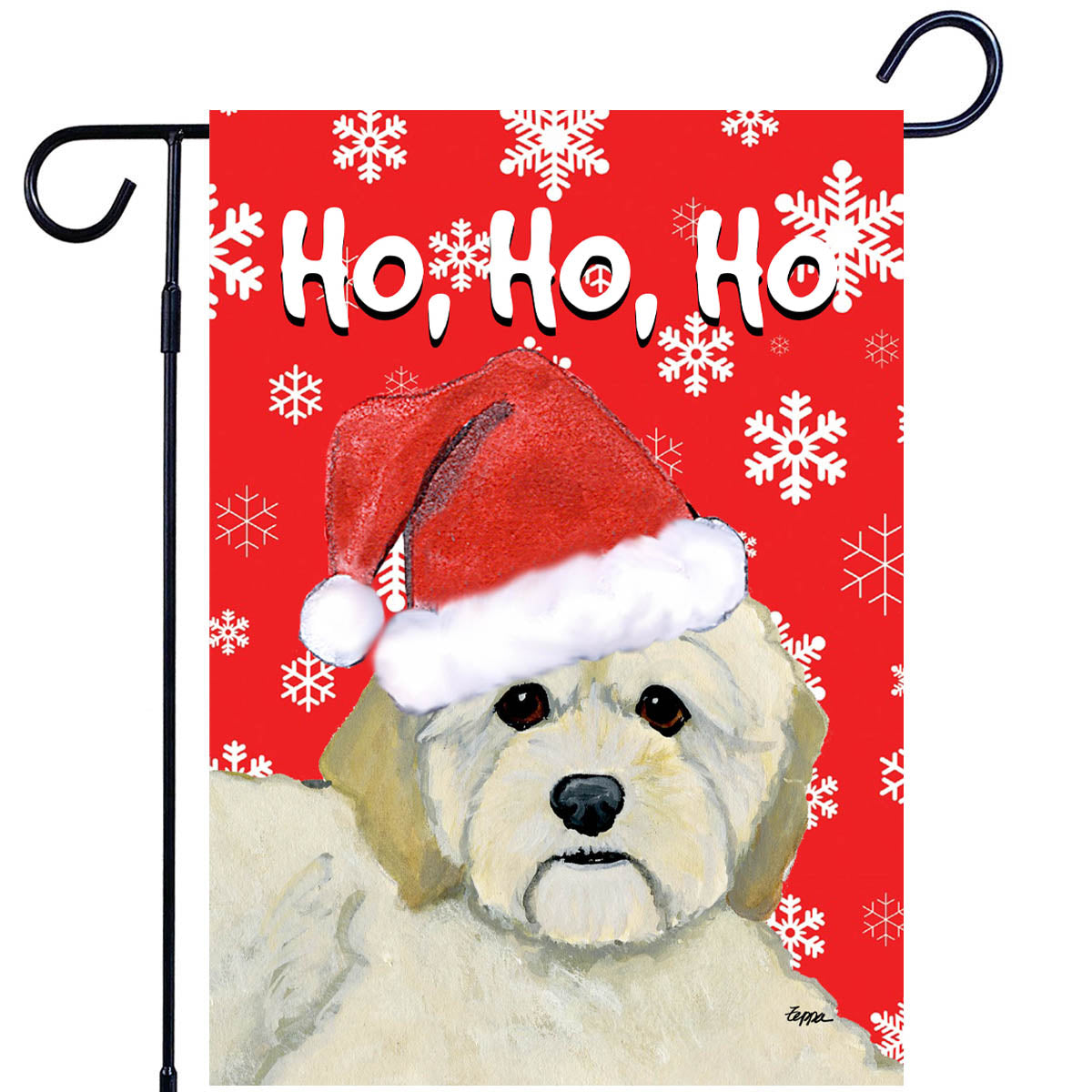 Cockapoo Ho Ho Ho Garden Flag