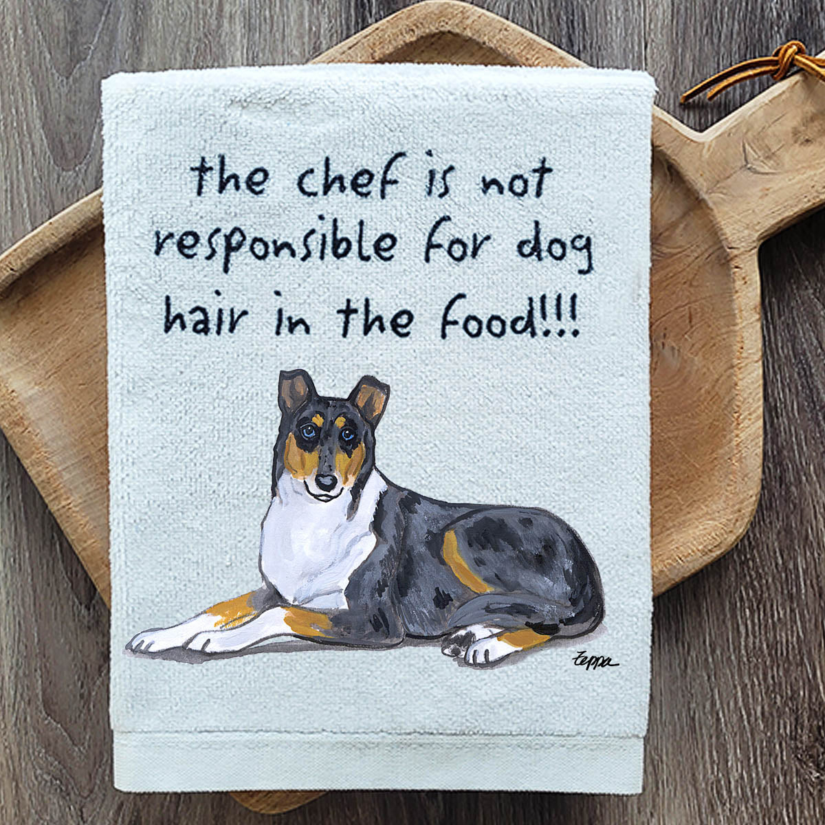 Pawsitively Adorable Smooth Collie Kitchen Towel