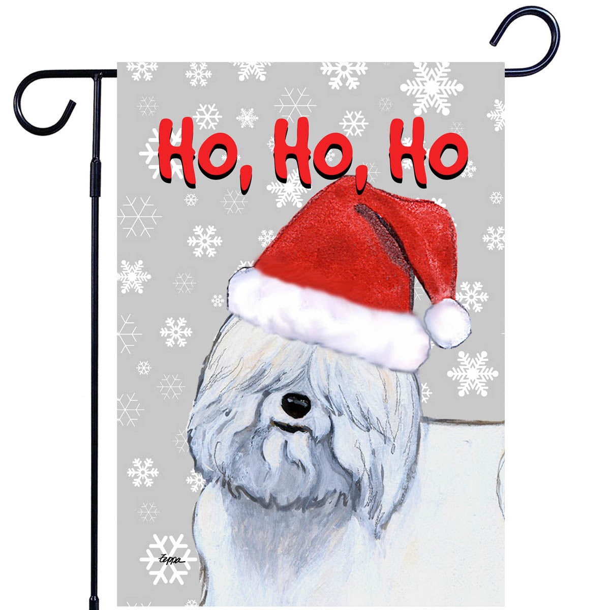 Coton du Tulear Ho Ho Ho Garden Flag