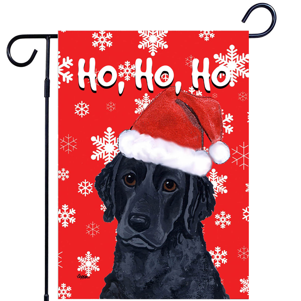 Curly Coated Retriever Ho Ho Ho Garden Flag