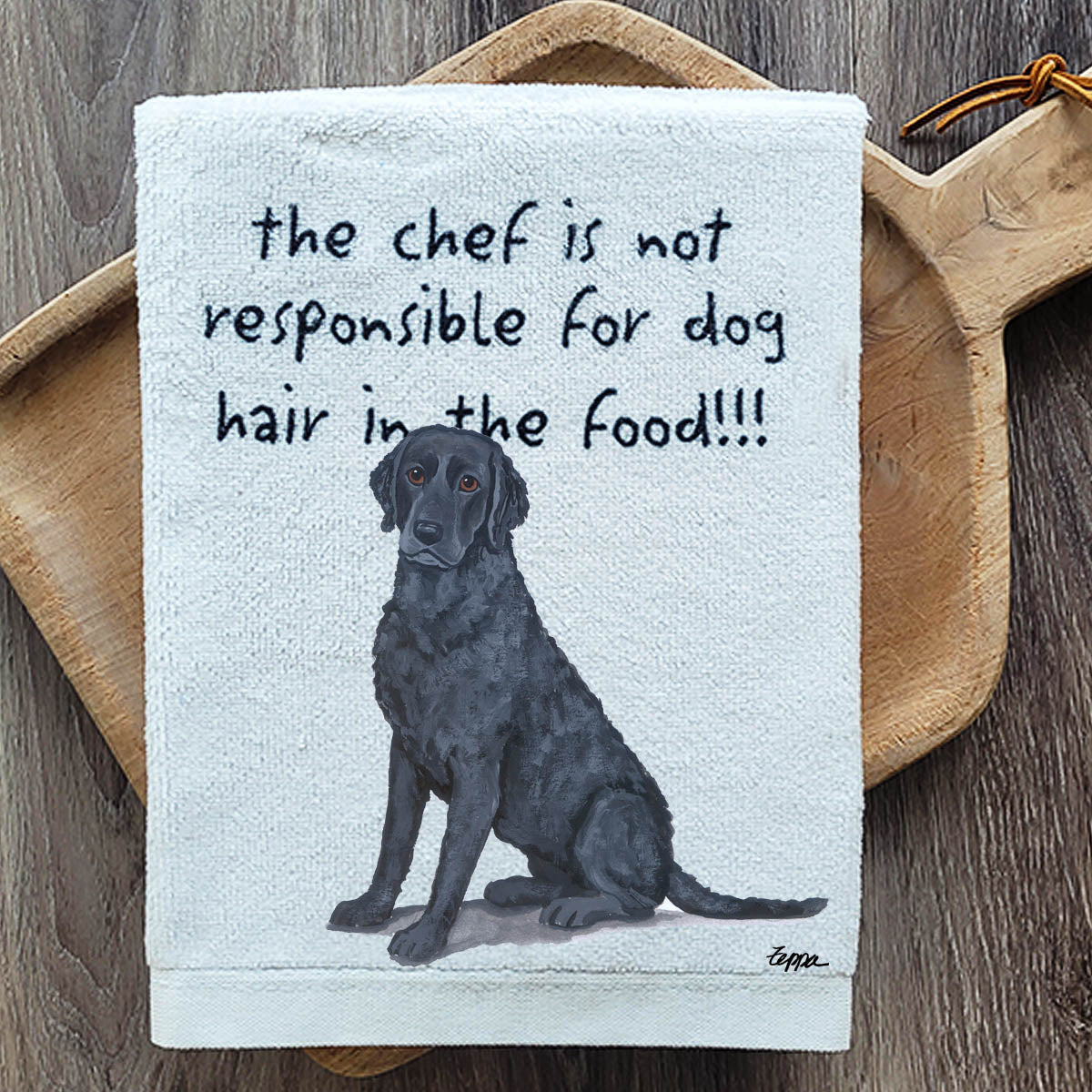 Pawsitively Adorable Curly Coated Retriever Kitchen Towel