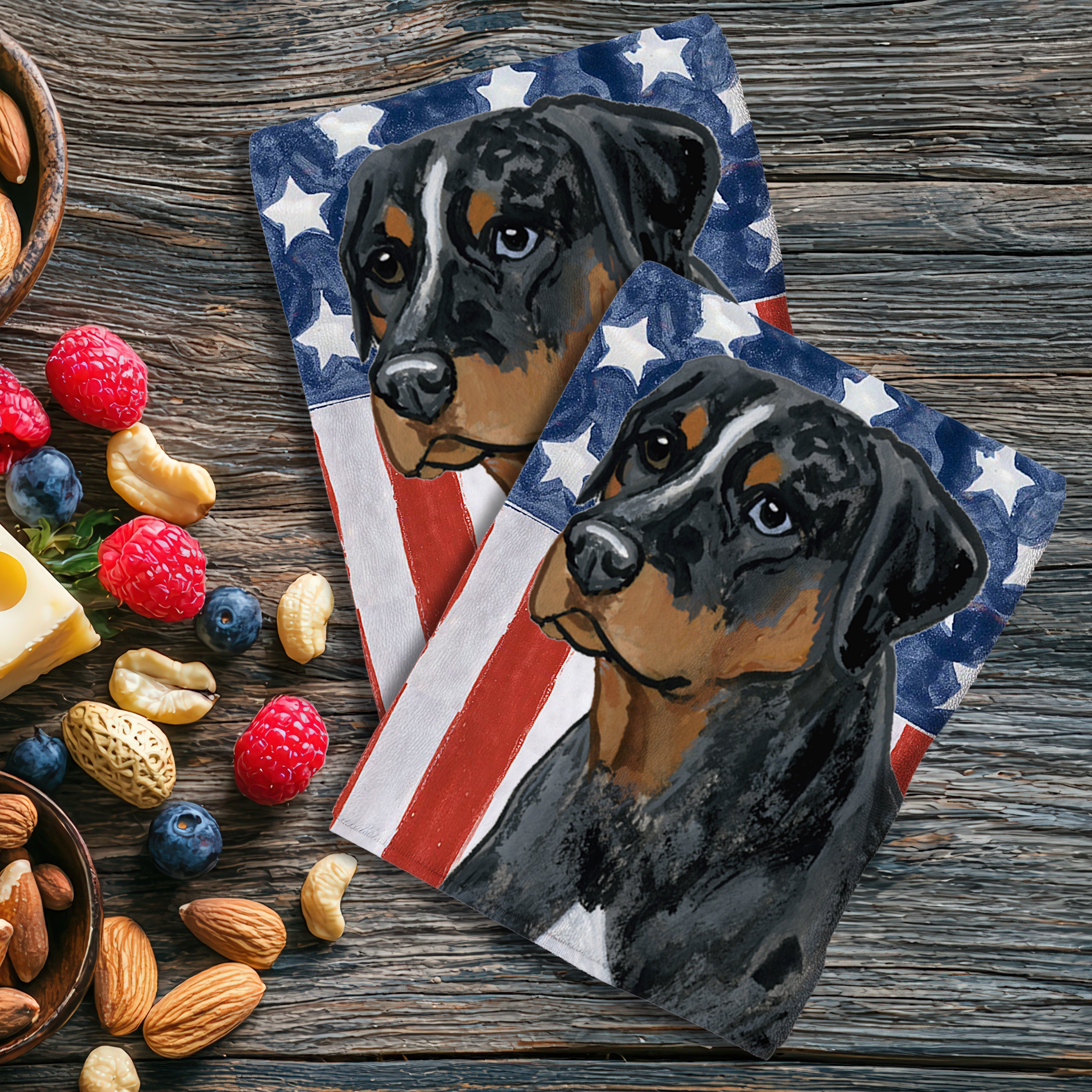 Catahoula Leopard Dog Americana Kitchen Towel Set