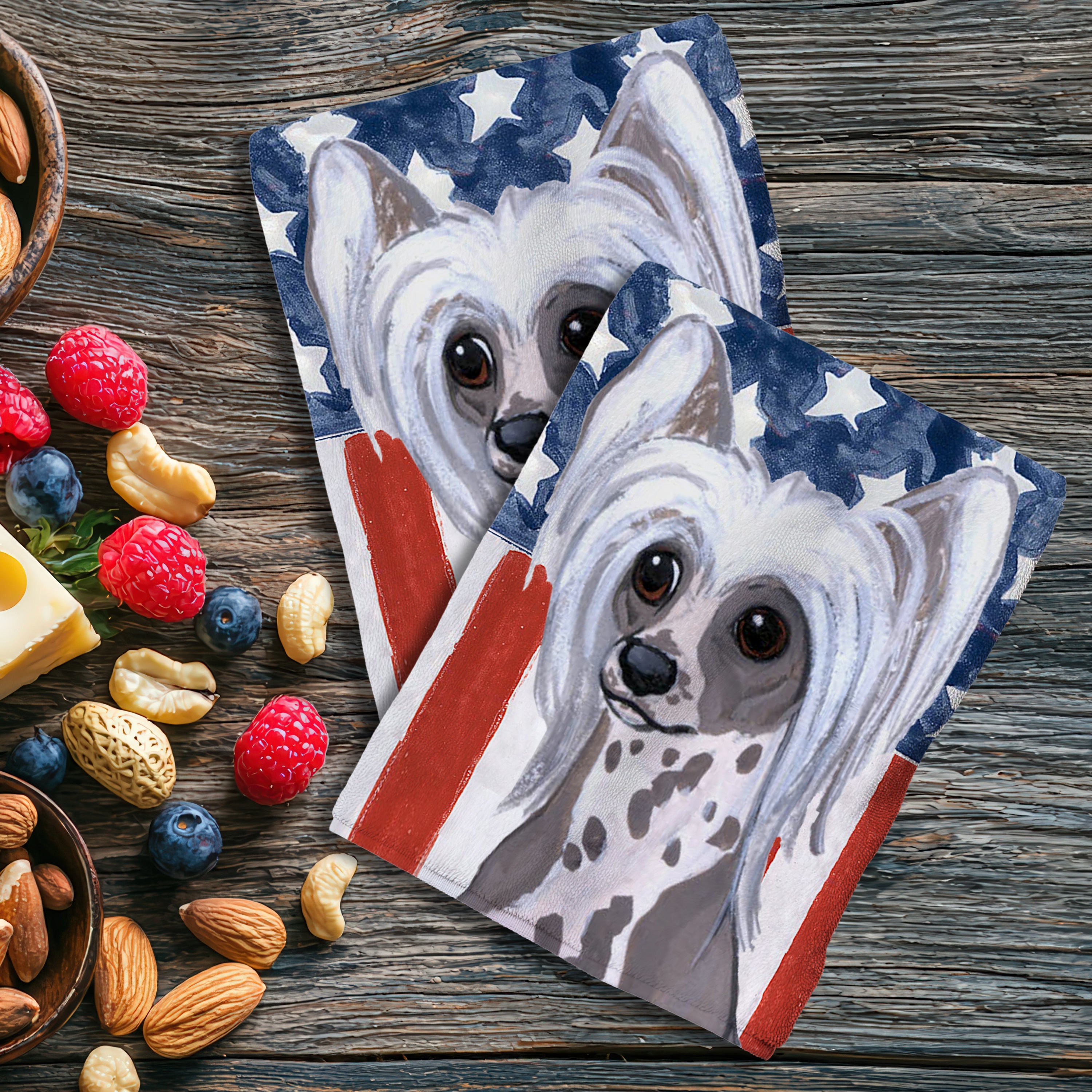 Chinese Crested Americna Kitchen Towel Set