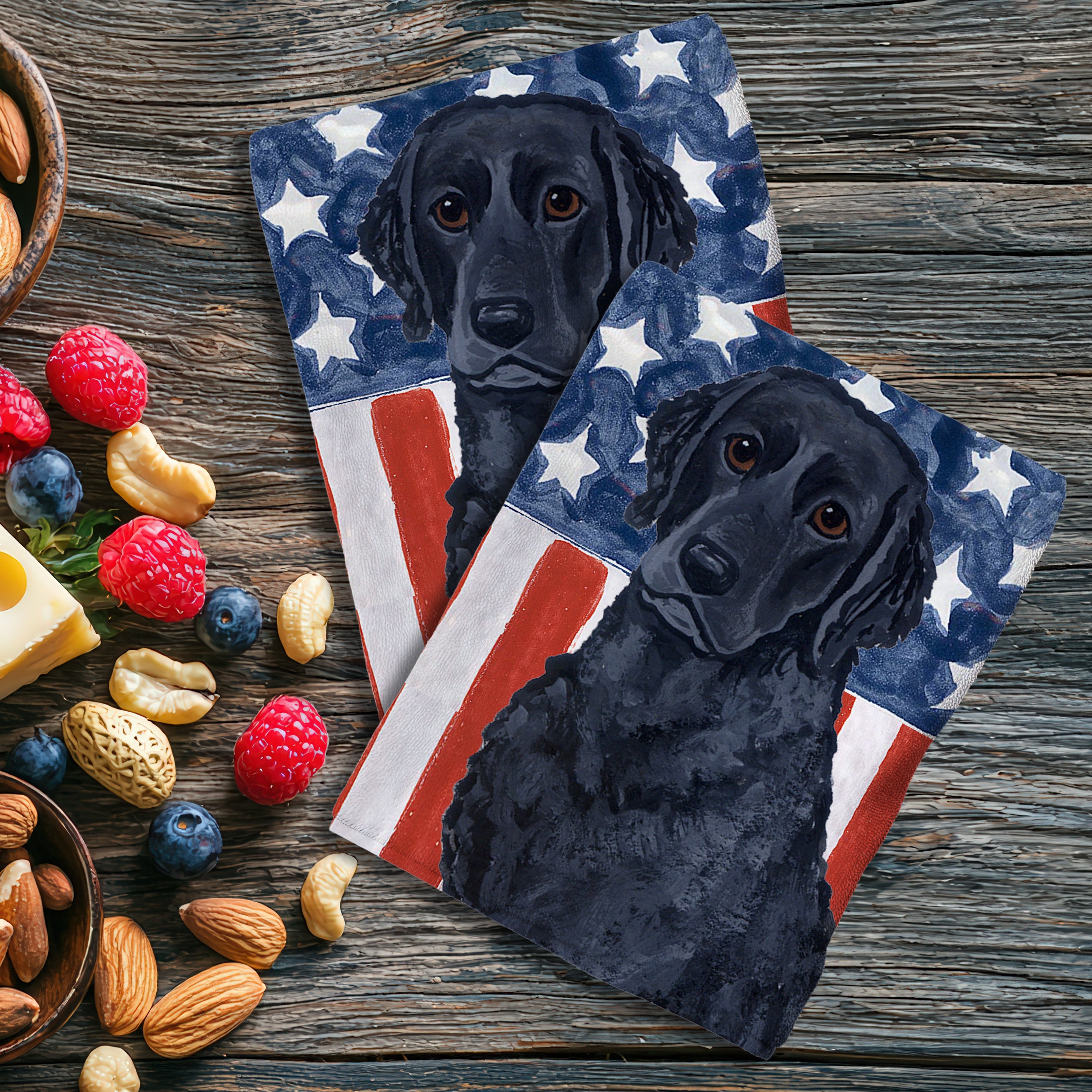 Curly Coated Retriever Americana Towel Set