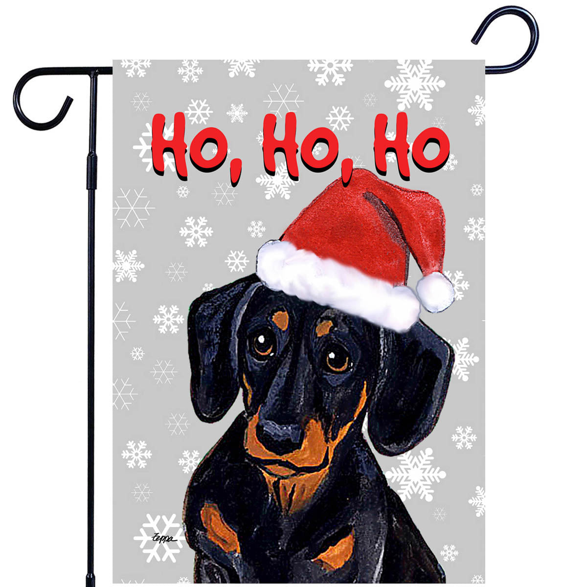 Dachshund Ho Ho Ho Garden Flag